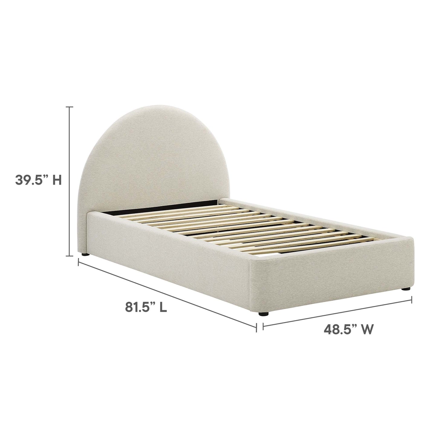 Resort Upholstered Fabric Arched Round Platform Bed by Modway