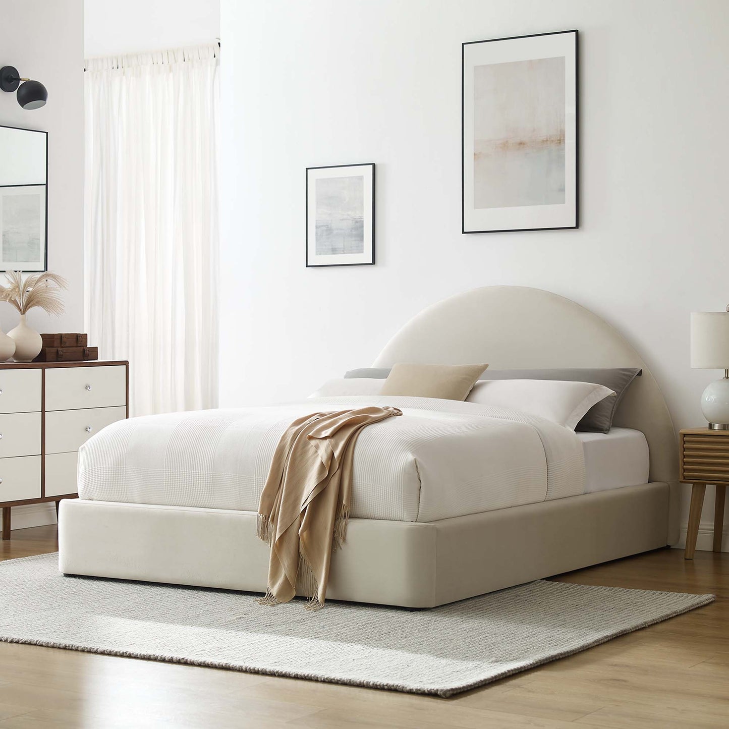 Resort Performance Velvet Arched Round Full Platform Bed by Modway MOD-7131-ALA