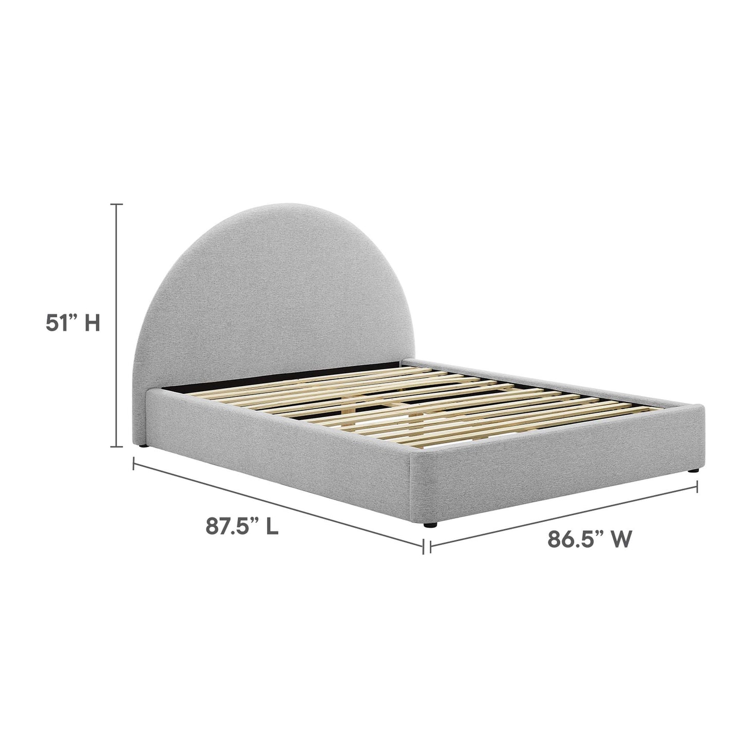 Resort Upholstered Fabric Arched Round Platform Bed by Modway