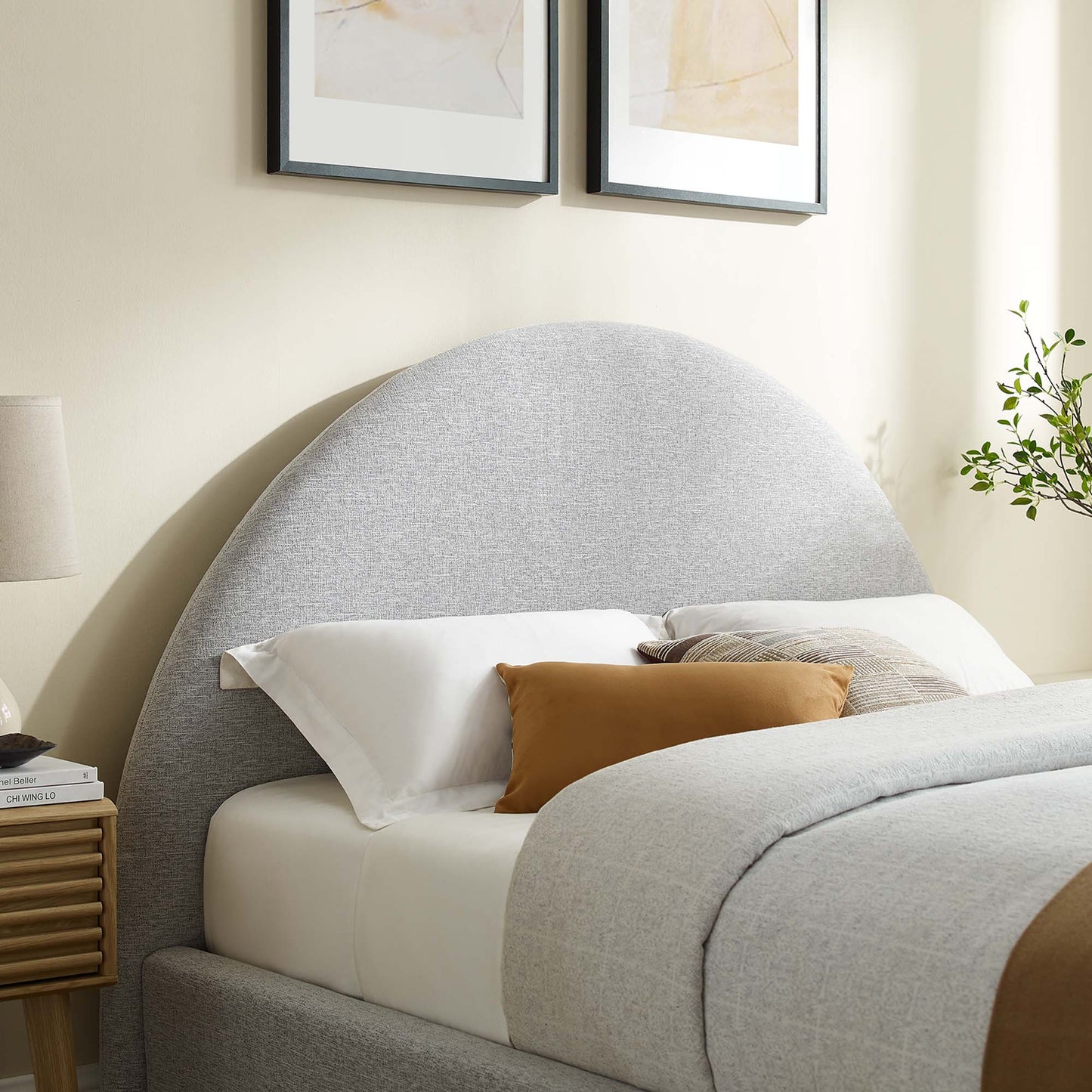 Resort Upholstered Fabric Arched Round Platform Bed by Modway