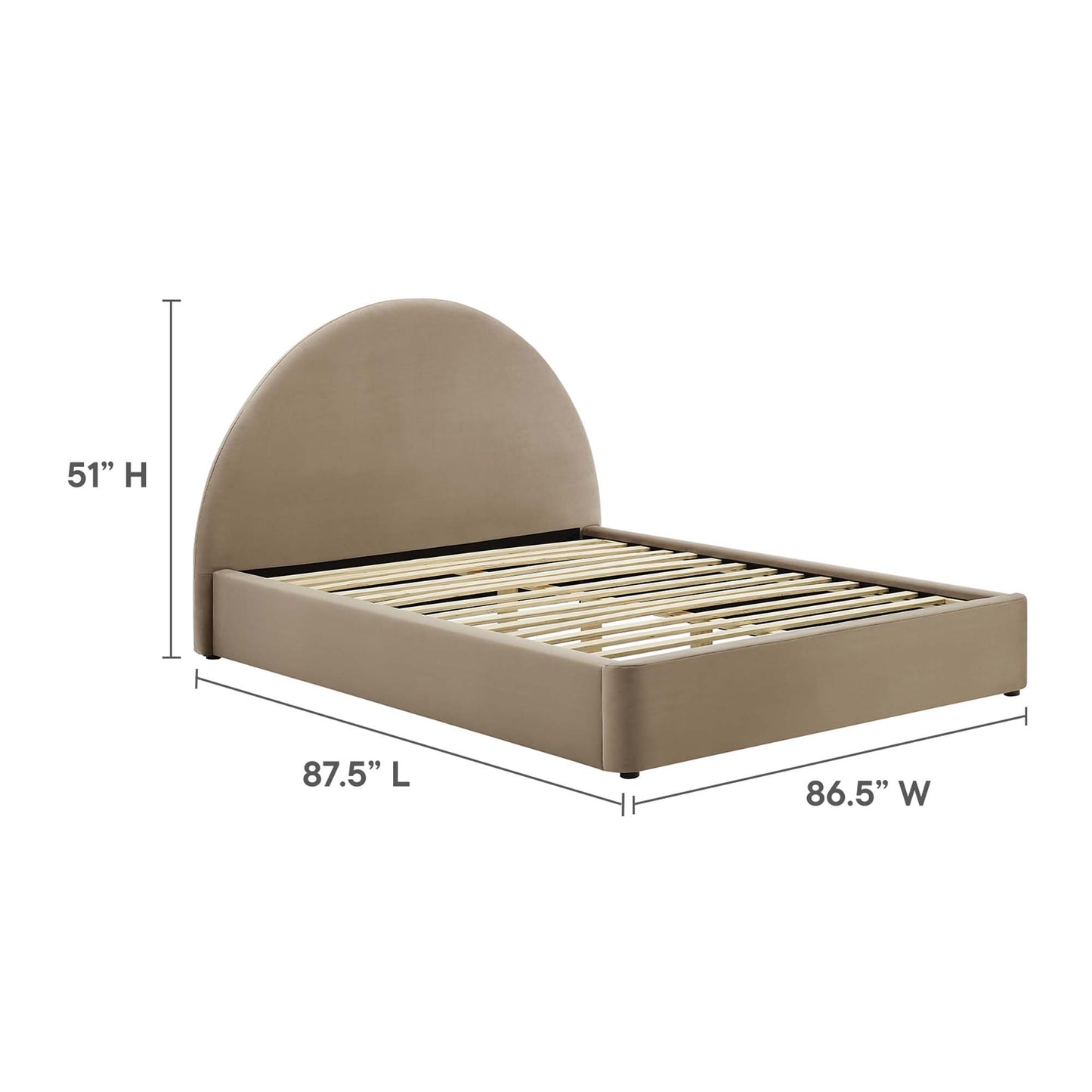 Resort Performance Velvet Arched Round Platform Bed by Modway