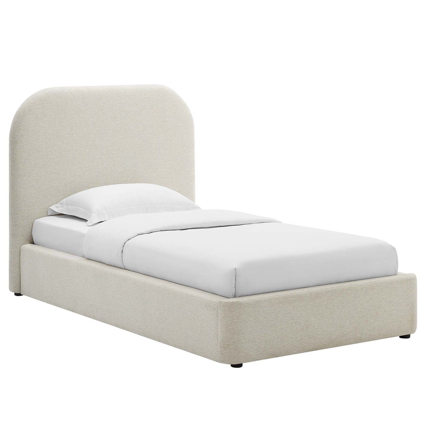 Keynote Upholstered Fabric Curved Platform Bed by Modway