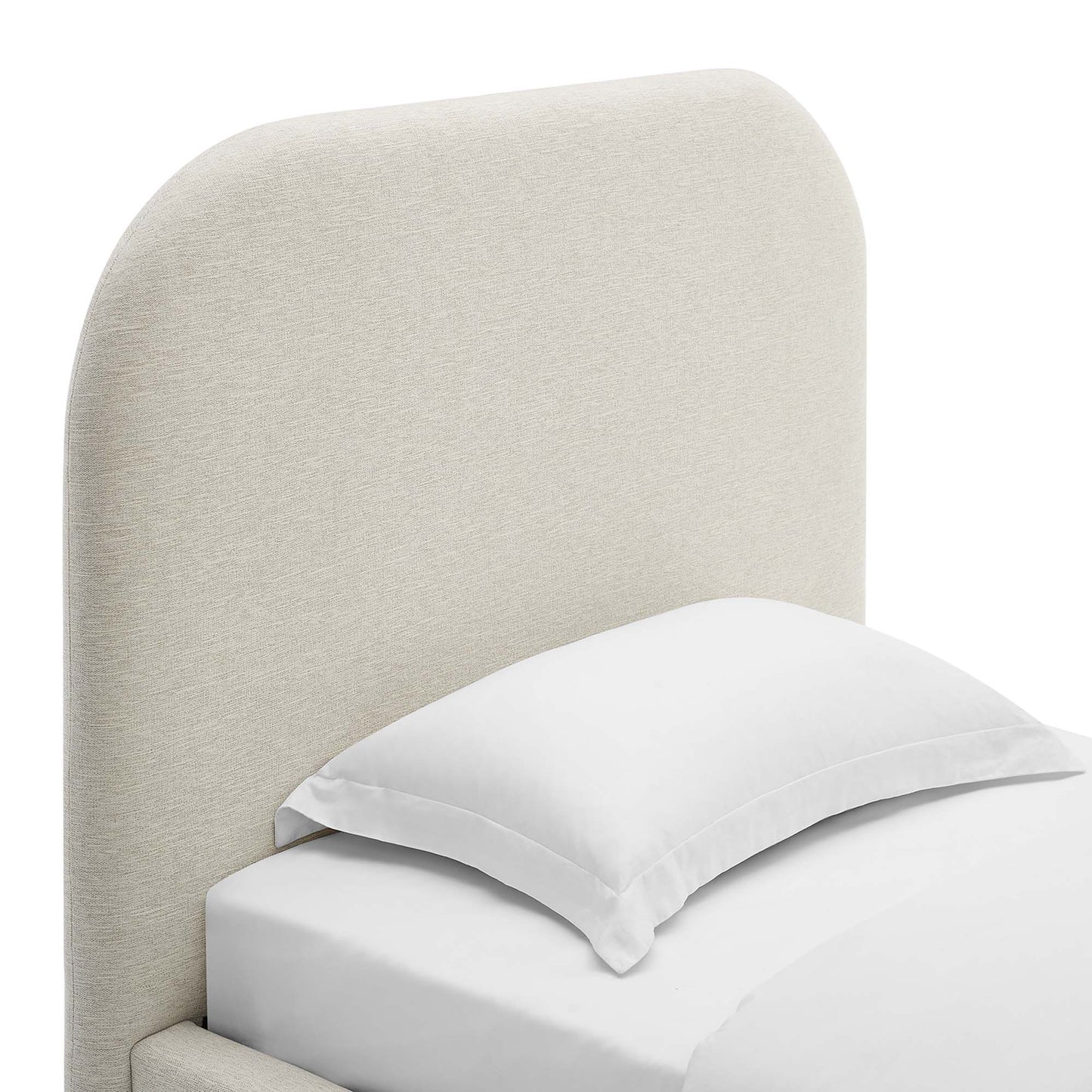 Keynote Upholstered Fabric Curved Platform Bed by Modway