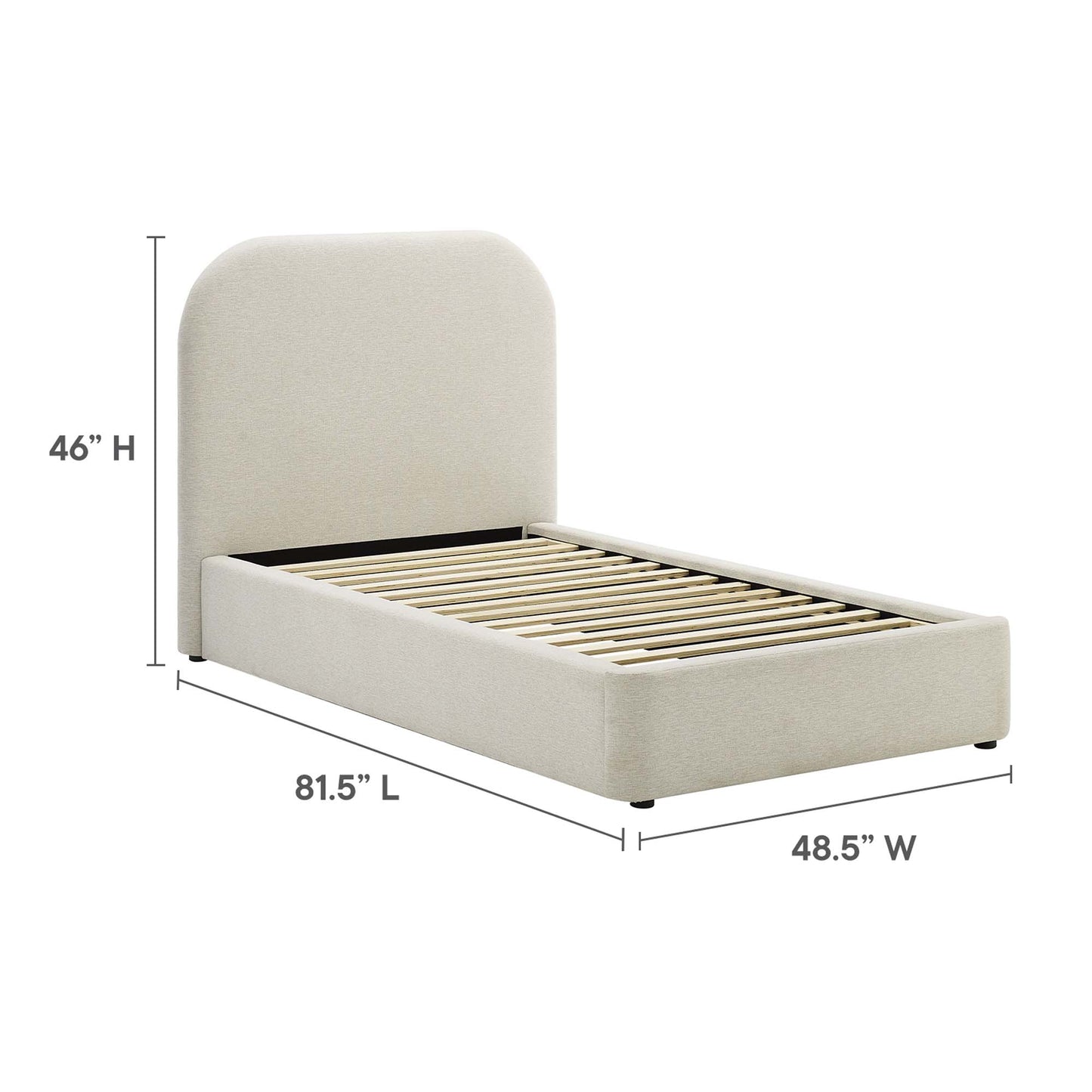 Keynote Upholstered Fabric Curved Platform Bed by Modway