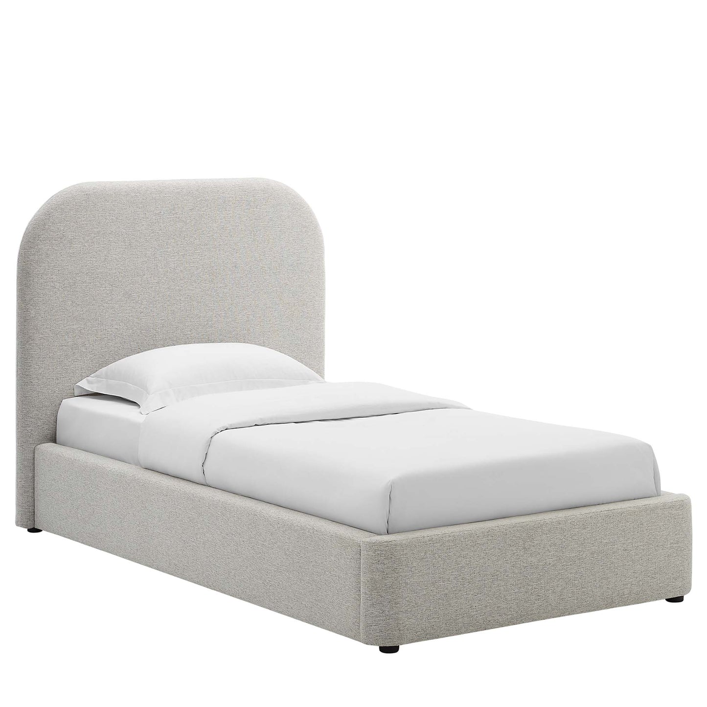Keynote Upholstered Fabric Curved Platform Bed by Modway