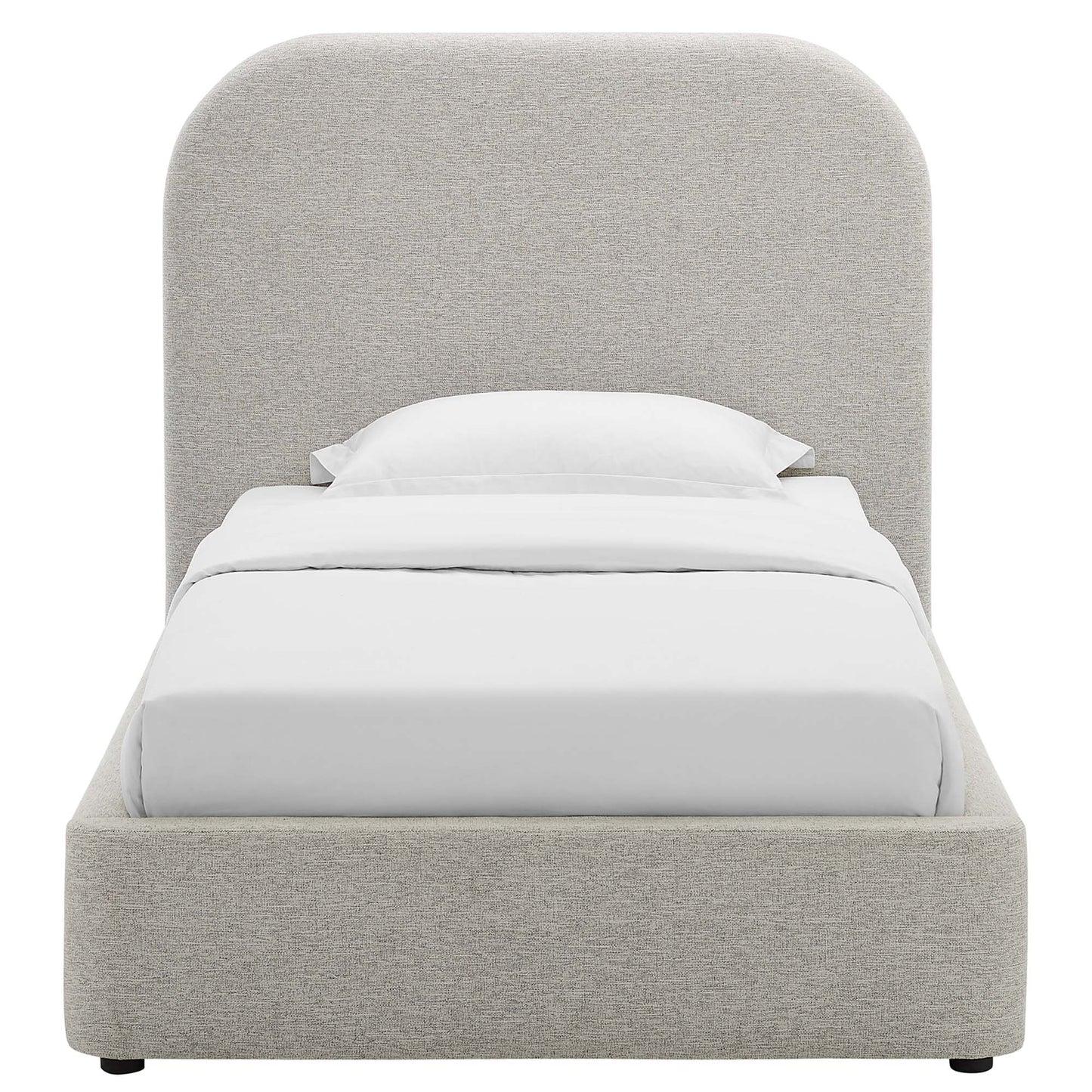 Keynote Upholstered Fabric Curved Platform Bed by Modway