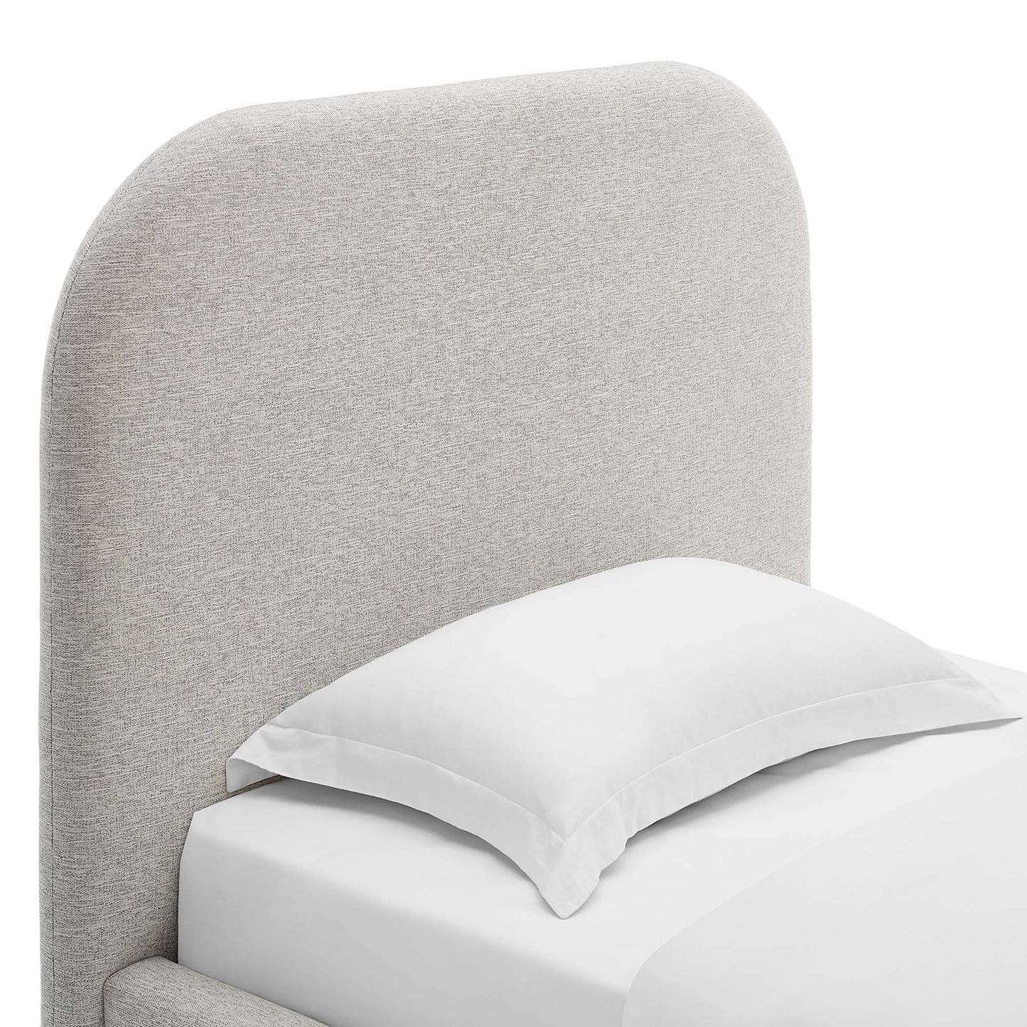 Keynote Upholstered Fabric Curved Platform Bed by Modway