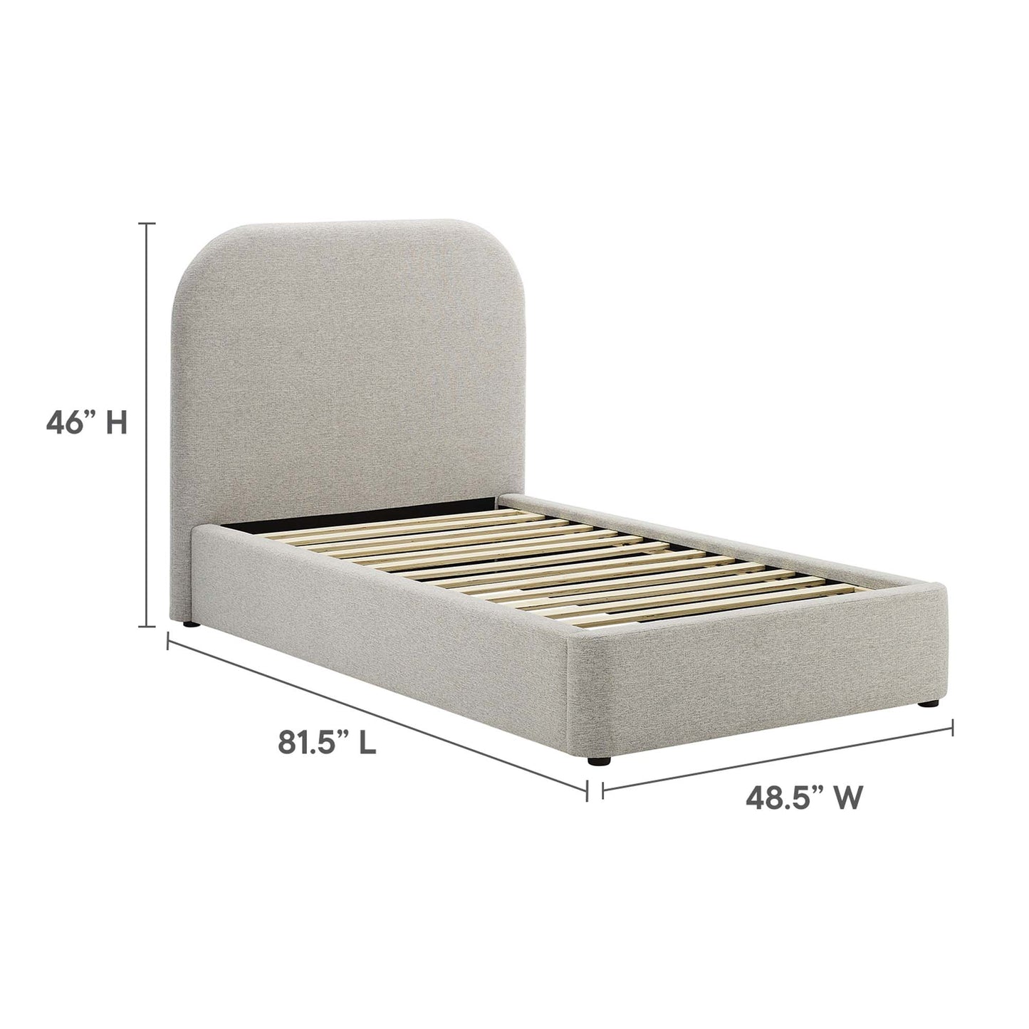 Keynote Upholstered Fabric Curved Platform Bed by Modway