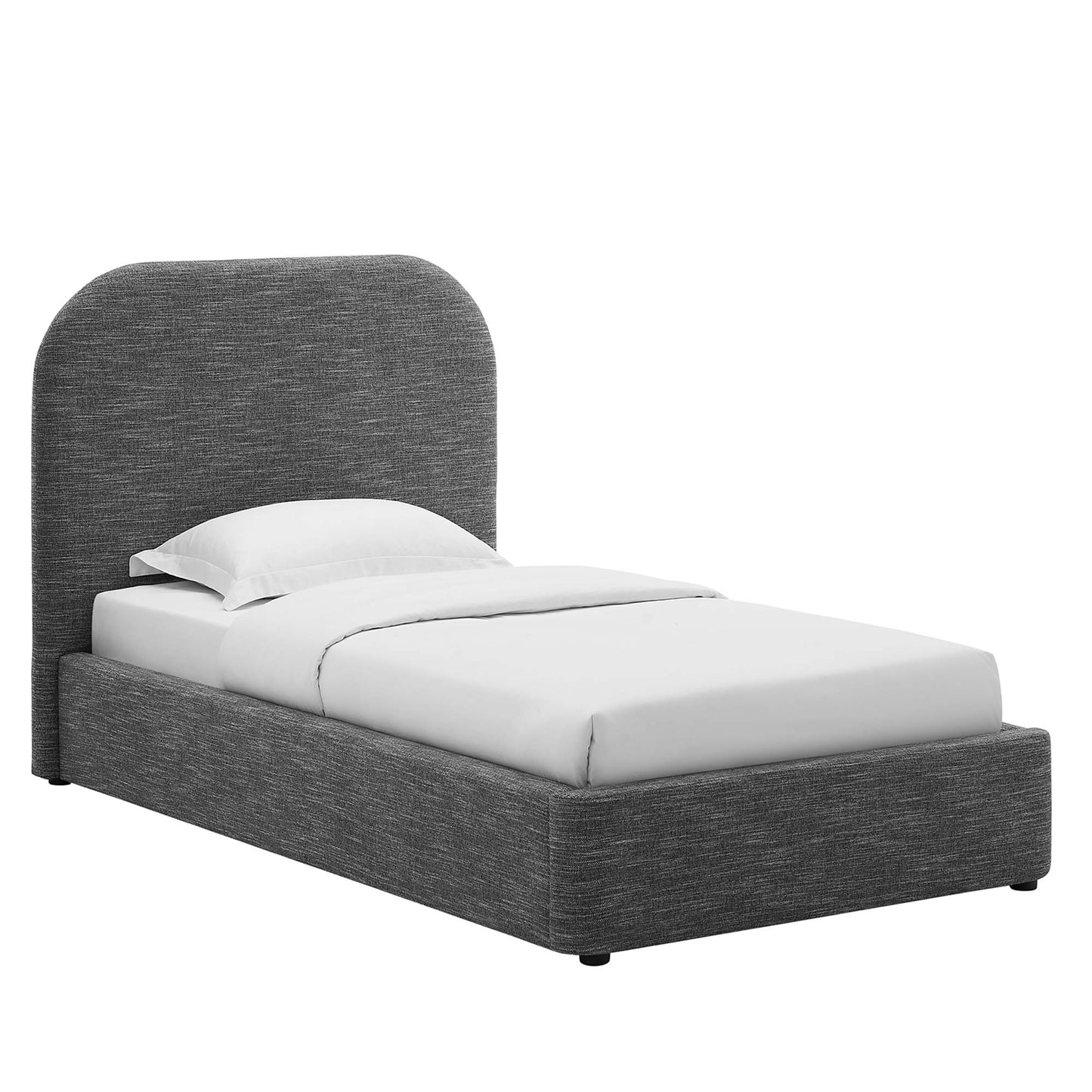 Keynote Upholstered Fabric Curved Platform Bed by Modway