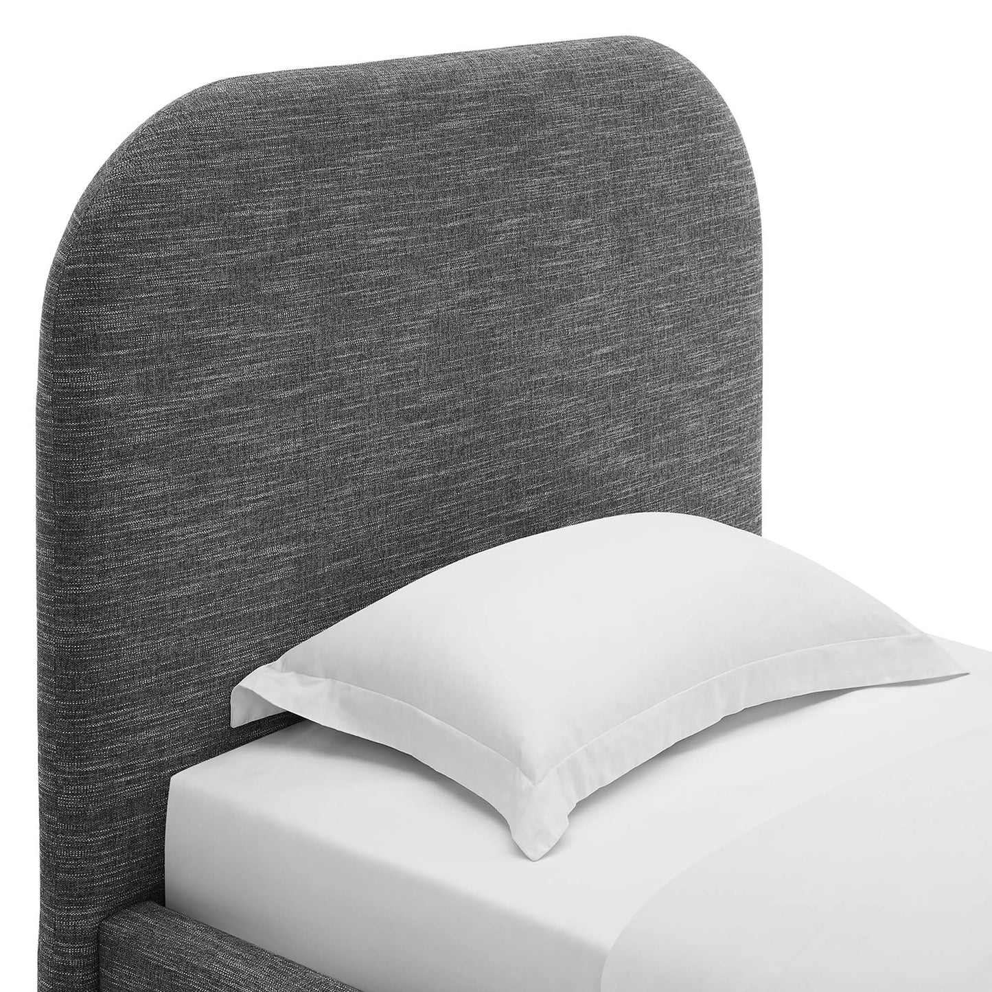 Keynote Upholstered Fabric Curved Platform Bed by Modway