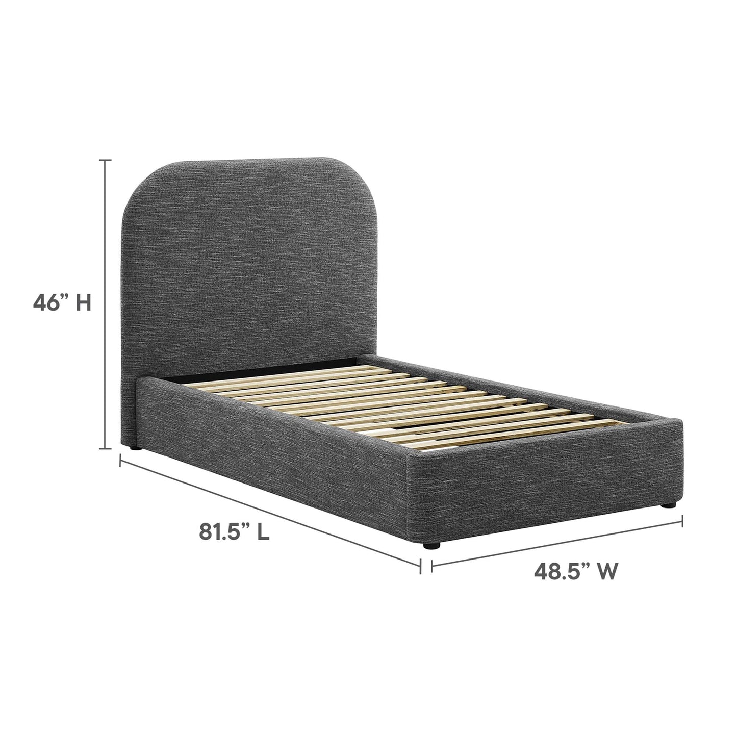 Keynote Upholstered Fabric Curved Platform Bed by Modway