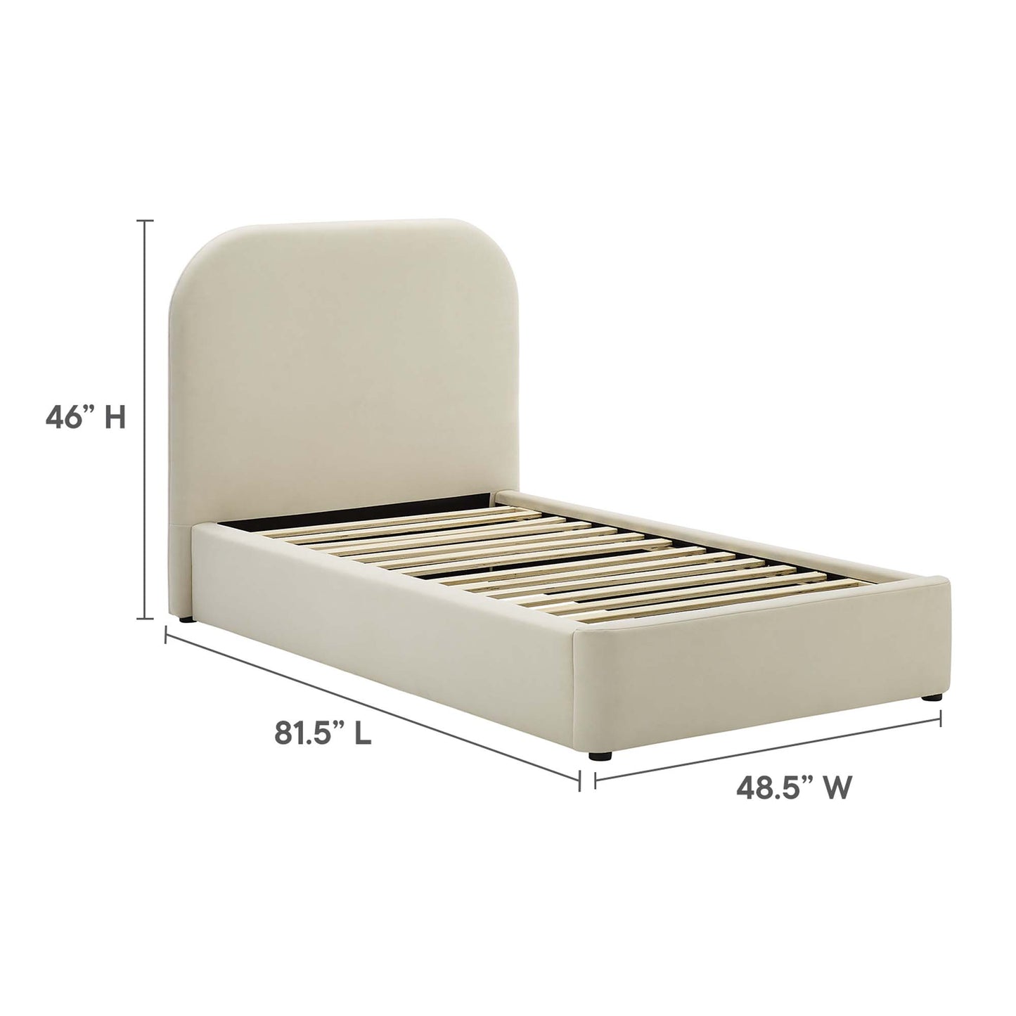 Keynote Performance Velvet Curved Platform Bed by Modway