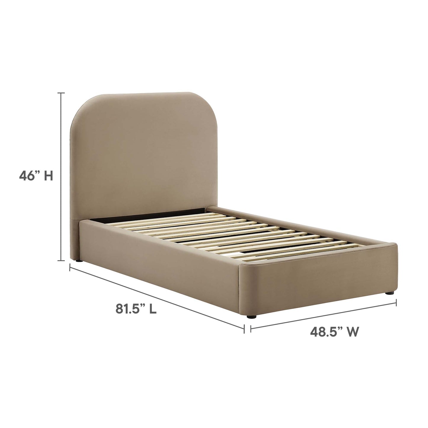 Keynote Performance Velvet Curved Platform Bed by Modway