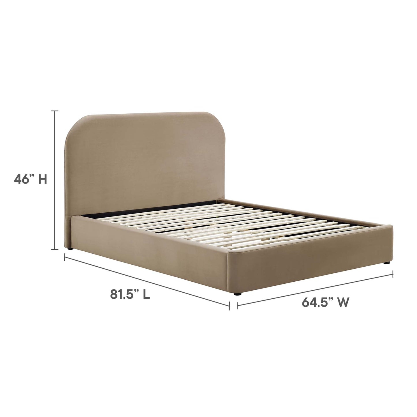 Keynote Performance Velvet Curved Platform Bed by Modway
