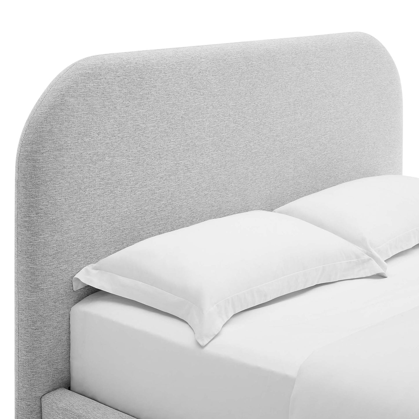 Keynote Upholstered Fabric Curved Queen Platform Bed by Modway MOD-7140-HLG