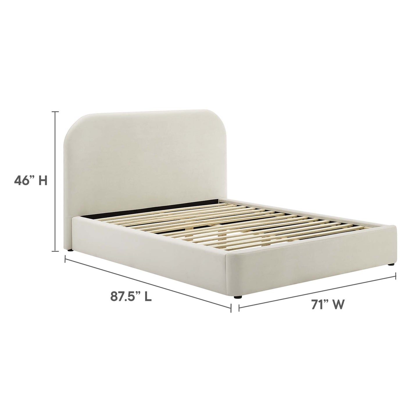 Keynote Performance Velvet Curved Queen Platform Bed by Modway MOD-7141-ALA