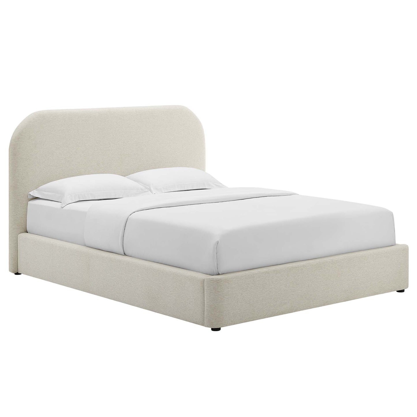 Keynote Upholstered Fabric Curved Platform Bed by Modway