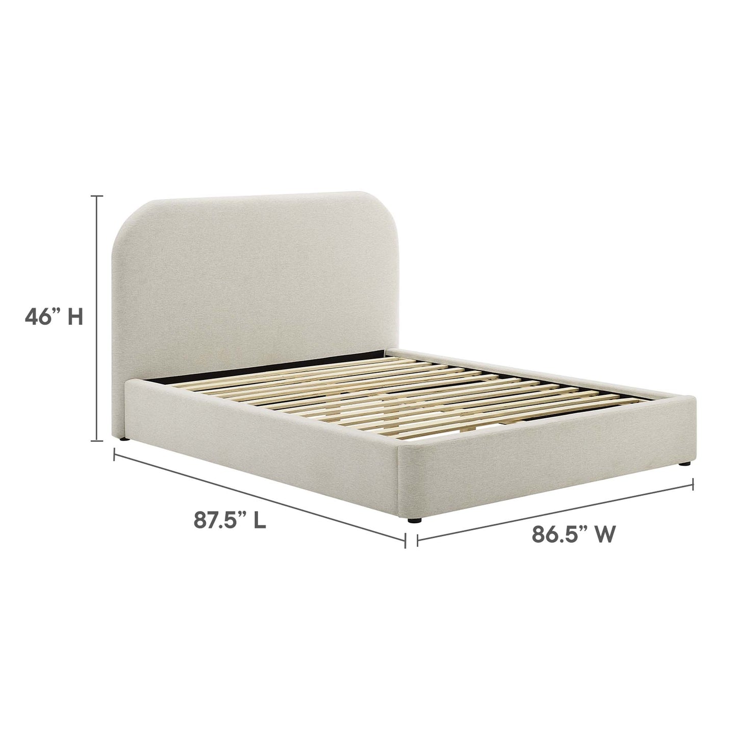 Keynote Upholstered Fabric Curved Platform Bed by Modway
