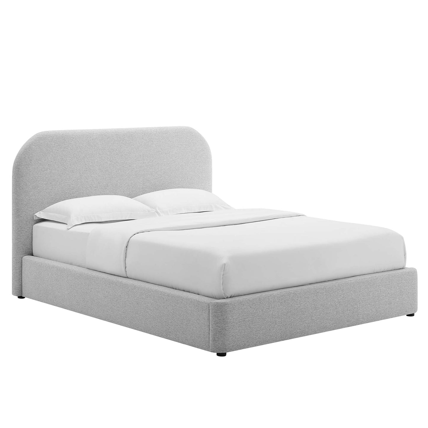 Keynote Upholstered Fabric Curved Platform Bed by Modway