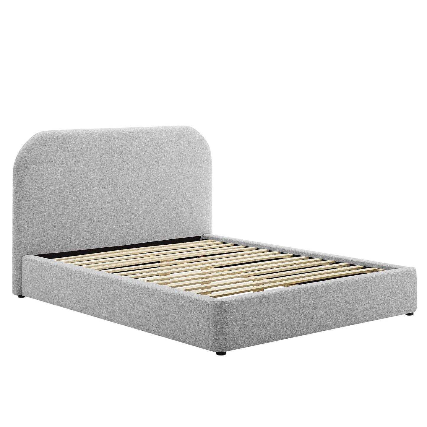 Keynote Upholstered Fabric Curved Platform Bed by Modway