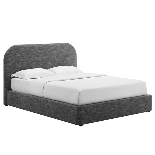 Keynote Upholstered Fabric Curved Platform Bed by Modway