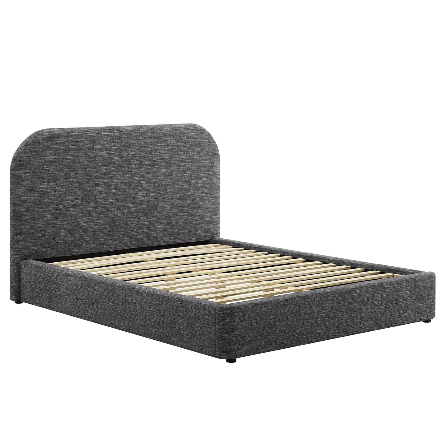 Keynote Upholstered Fabric Curved Platform Bed by Modway