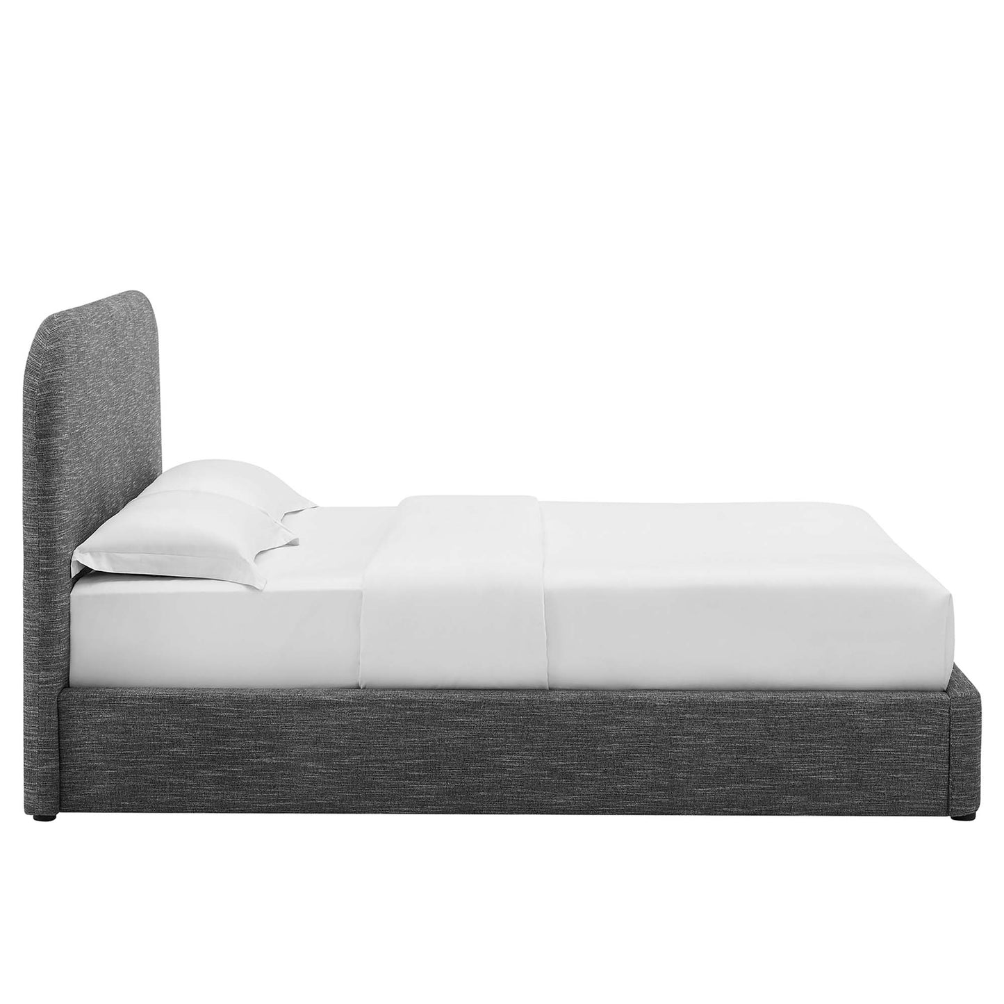 Keynote Upholstered Fabric Curved Platform Bed by Modway