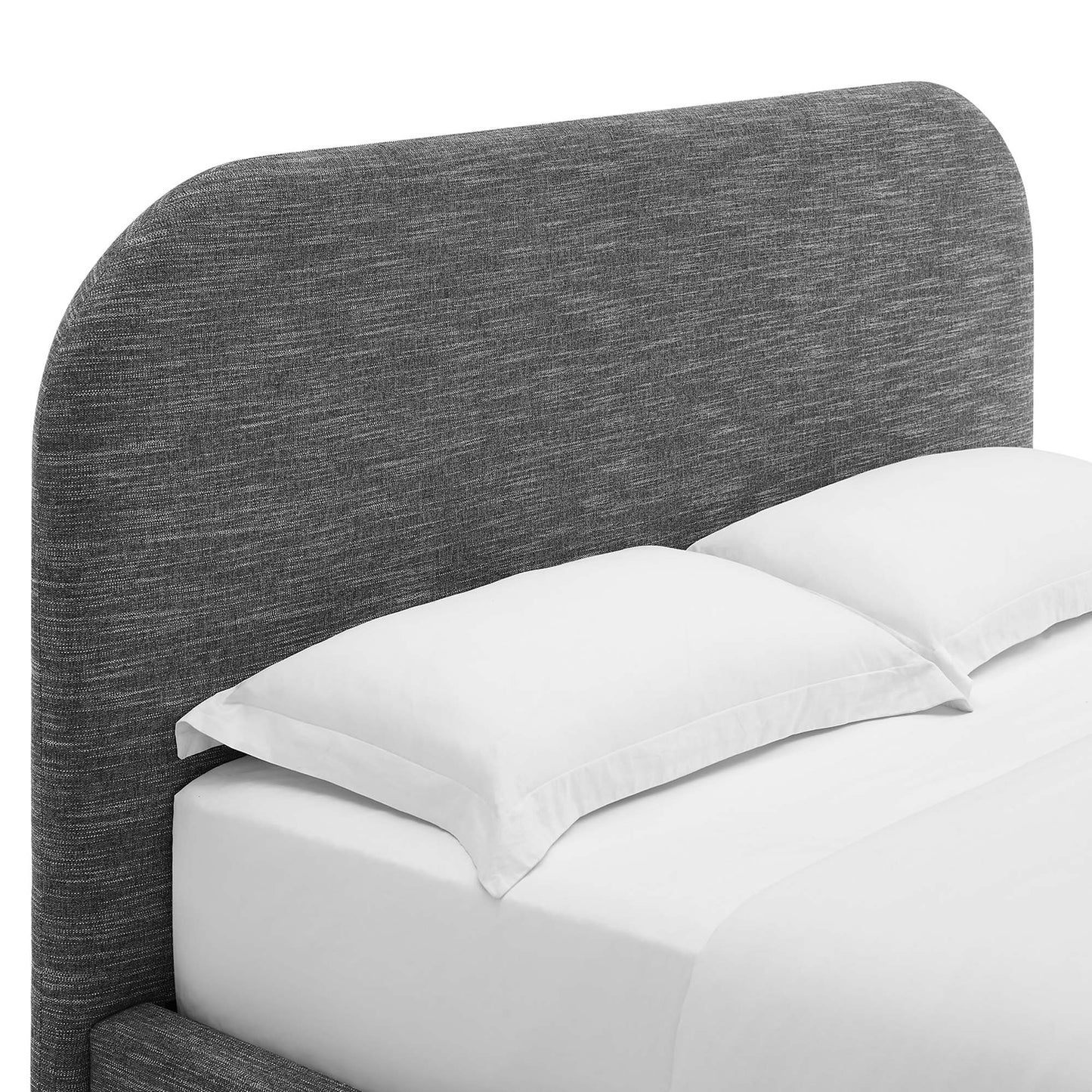 Keynote Upholstered Fabric Curved Platform Bed by Modway