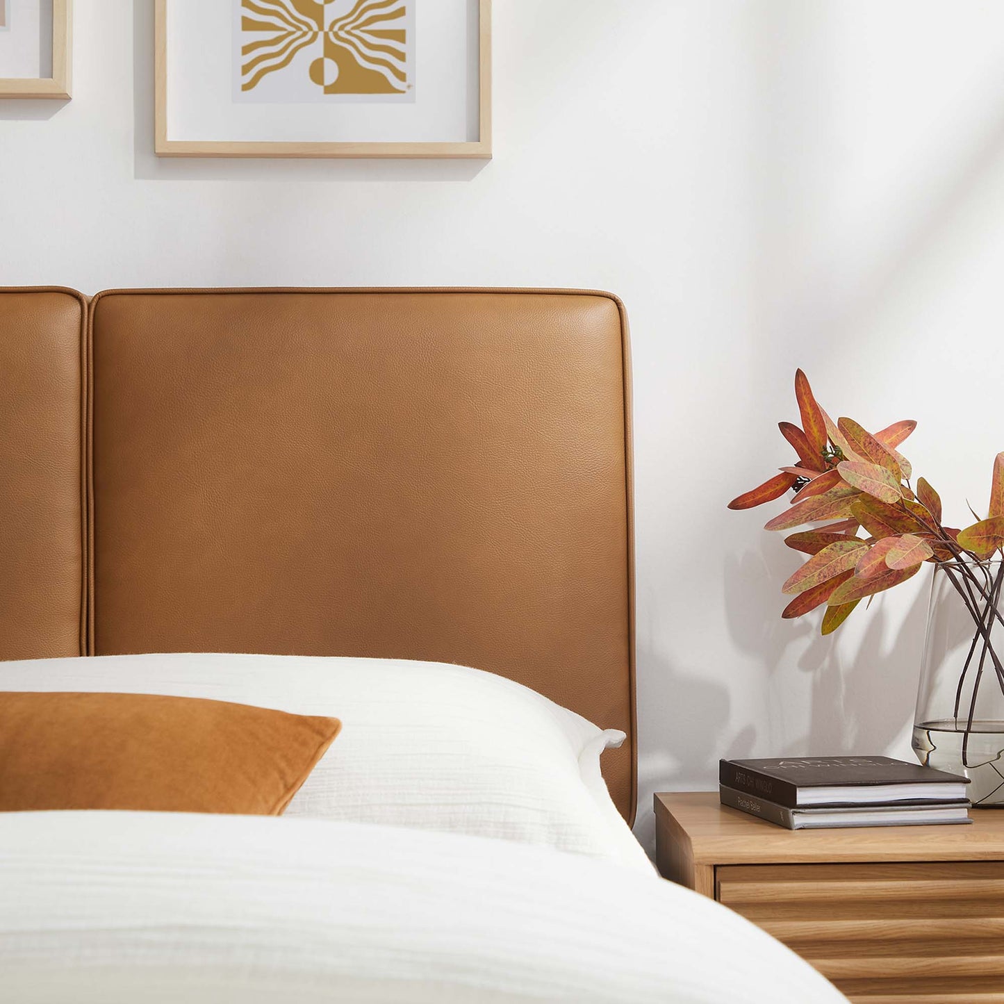 Lindee Vegan Leather and Boucle Fabric Headboards by Modway