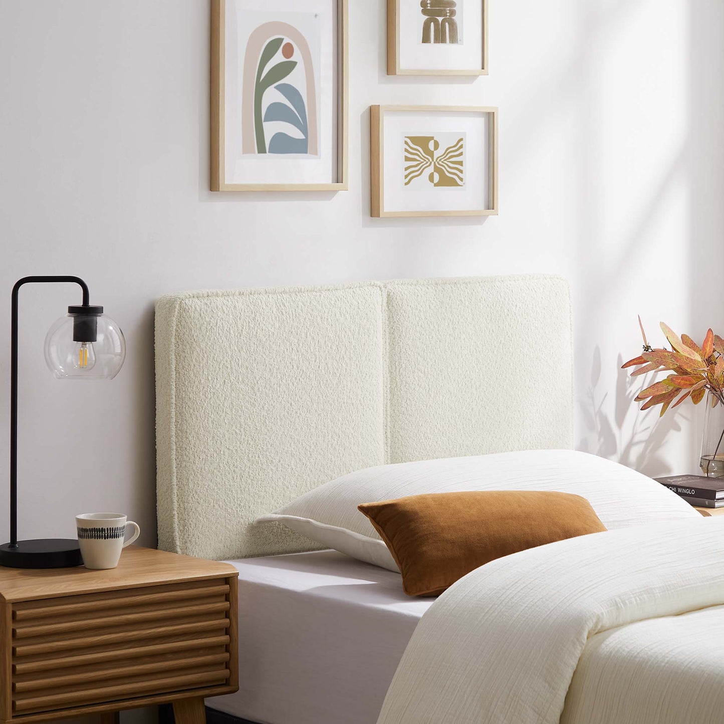 Lindee Vegan Leather and Boucle Fabric Headboards by Modway