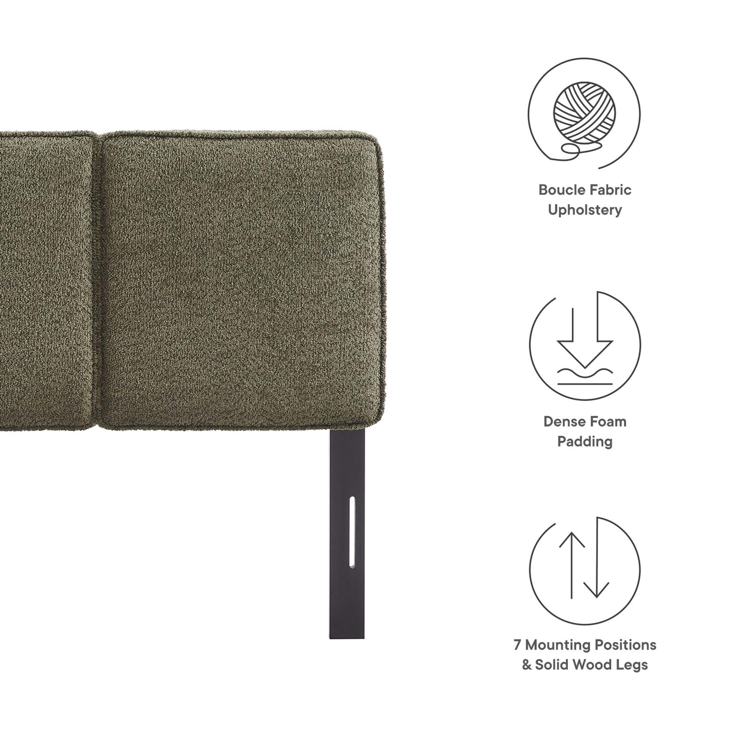 Lindee Vegan Leather and Boucle Fabric Headboards by Modway