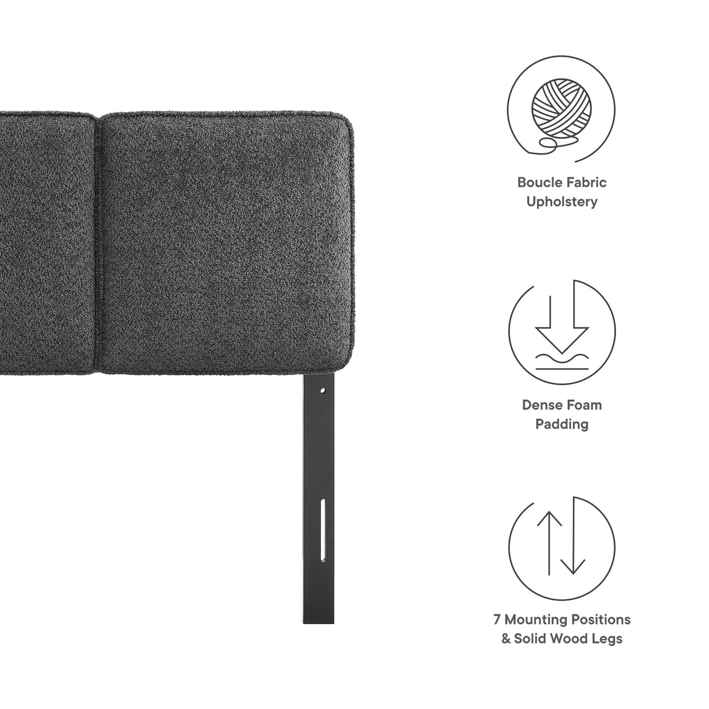 Lindee Vegan Leather and Boucle Fabric Headboards by Modway