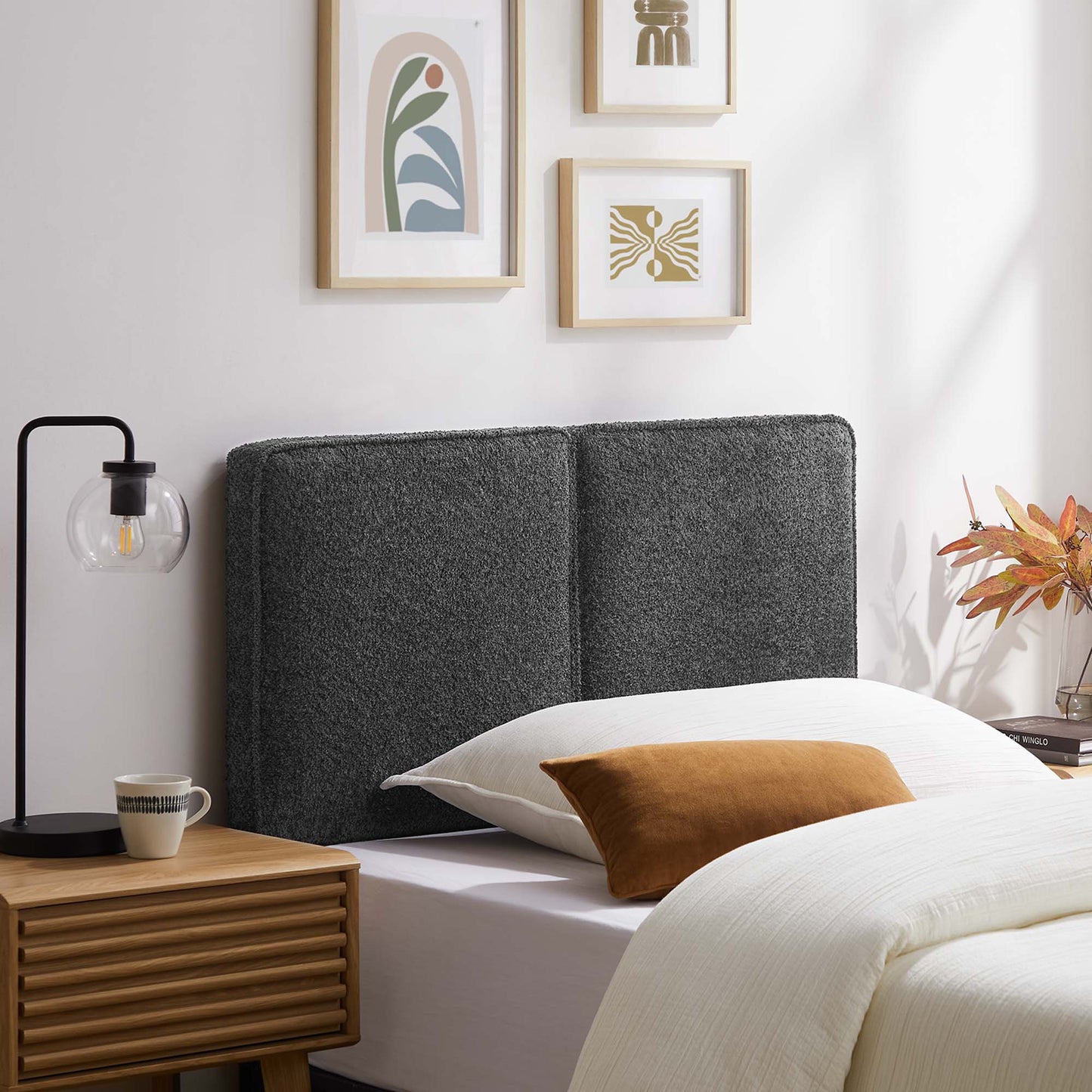 Lindee Vegan Leather and Boucle Fabric Headboards by Modway