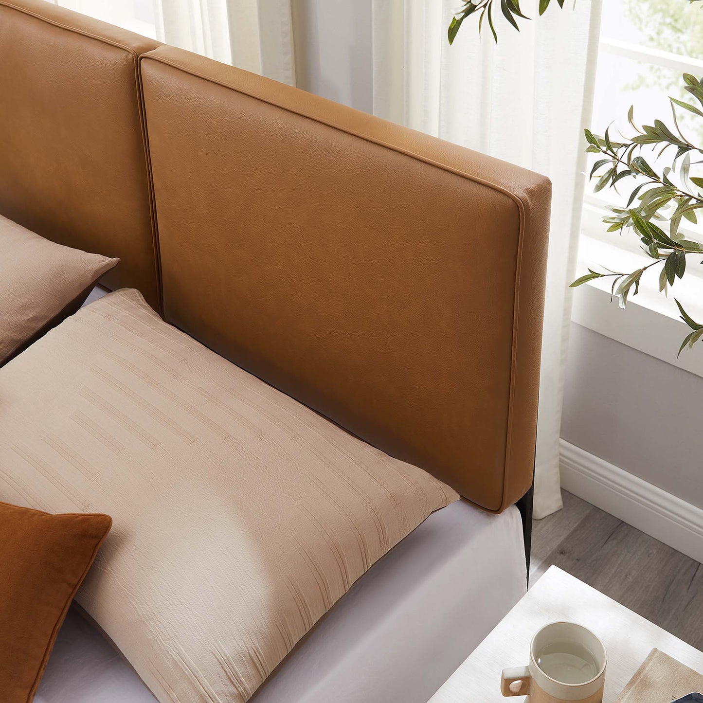 Lindee Vegan Leather and Boucle Fabric Headboards by Modway