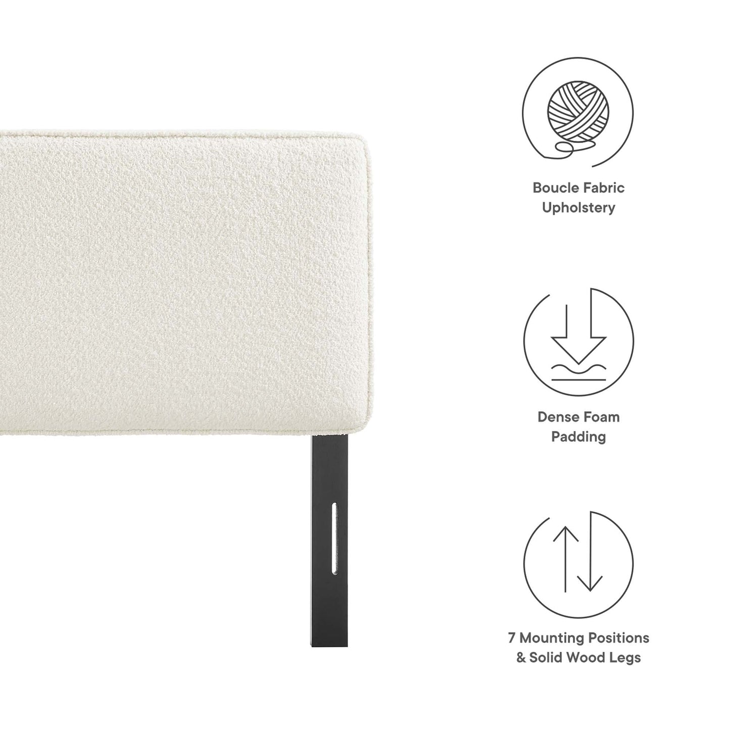 Lindee Vegan Leather and Boucle Fabric Headboards by Modway