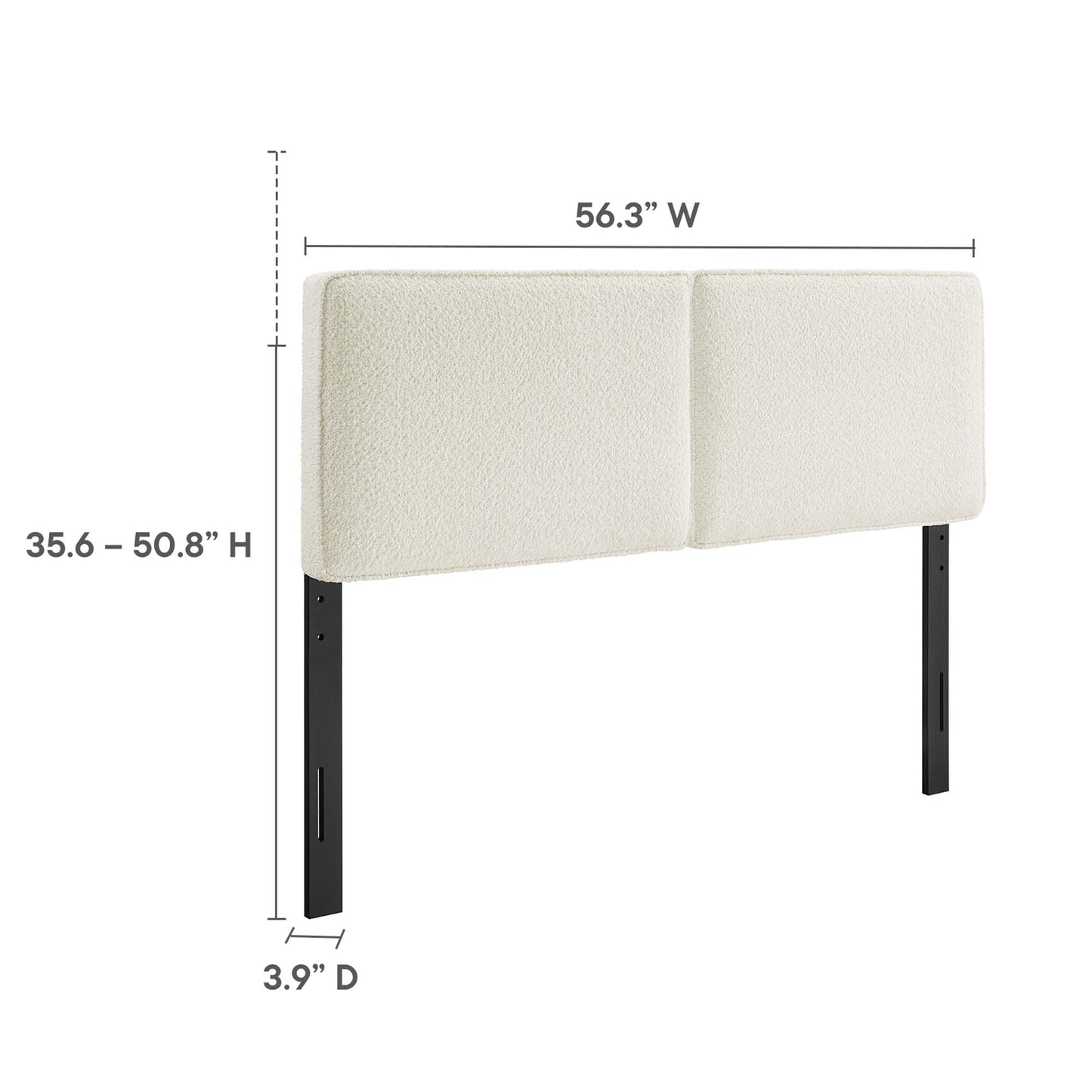Lindee Vegan Leather and Boucle Fabric Headboards by Modway