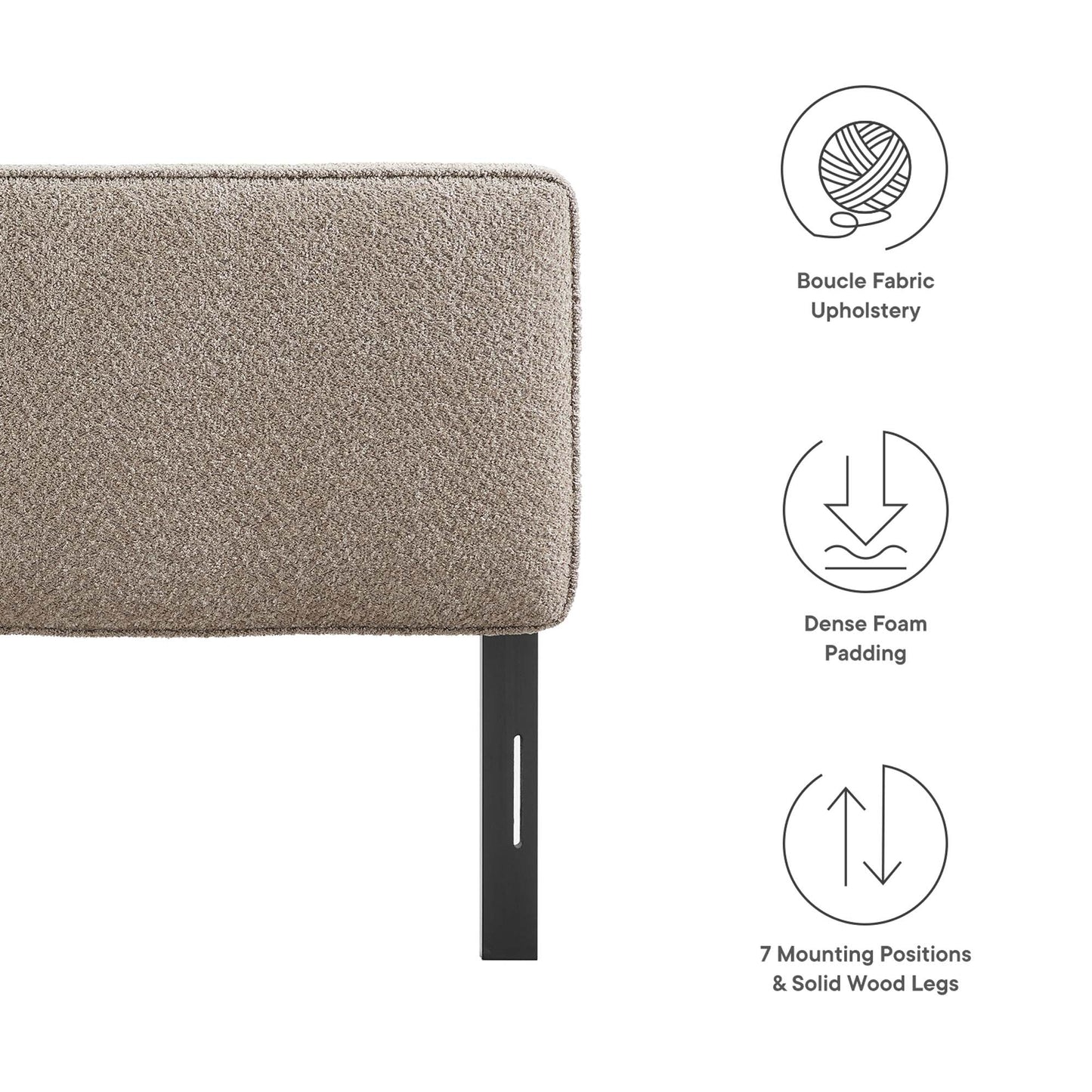 Lindee Vegan Leather and Boucle Fabric Headboards by Modway