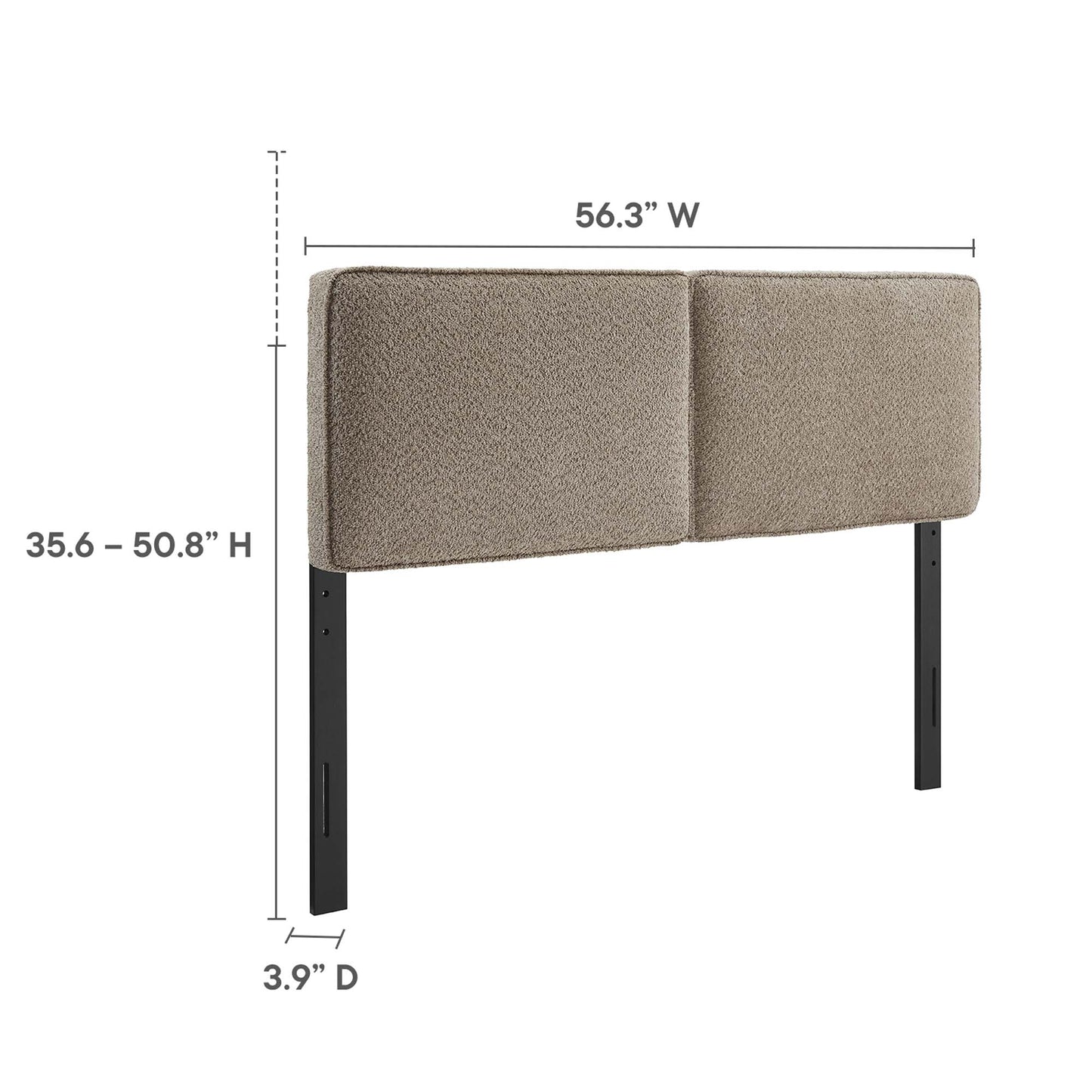 Lindee Vegan Leather and Boucle Fabric Headboards by Modway