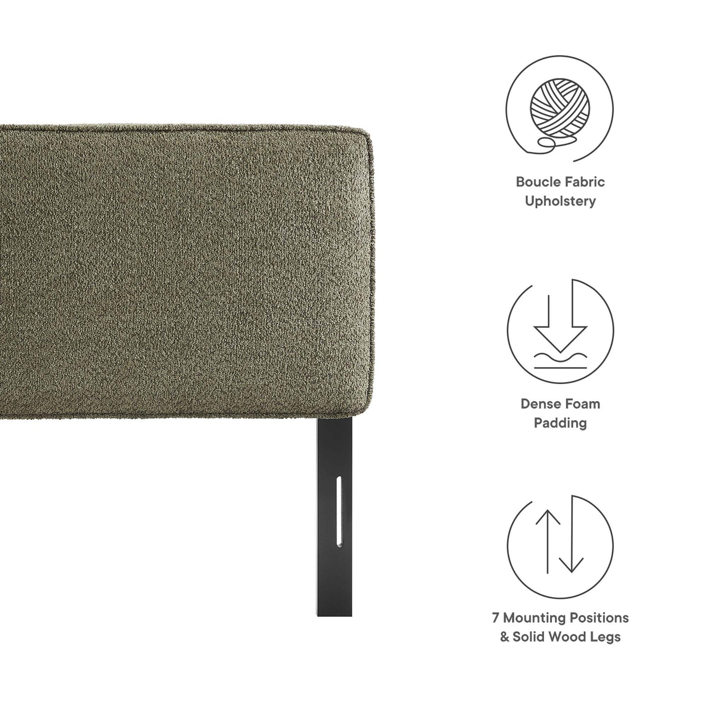Lindee Vegan Leather and Boucle Fabric Headboards by Modway