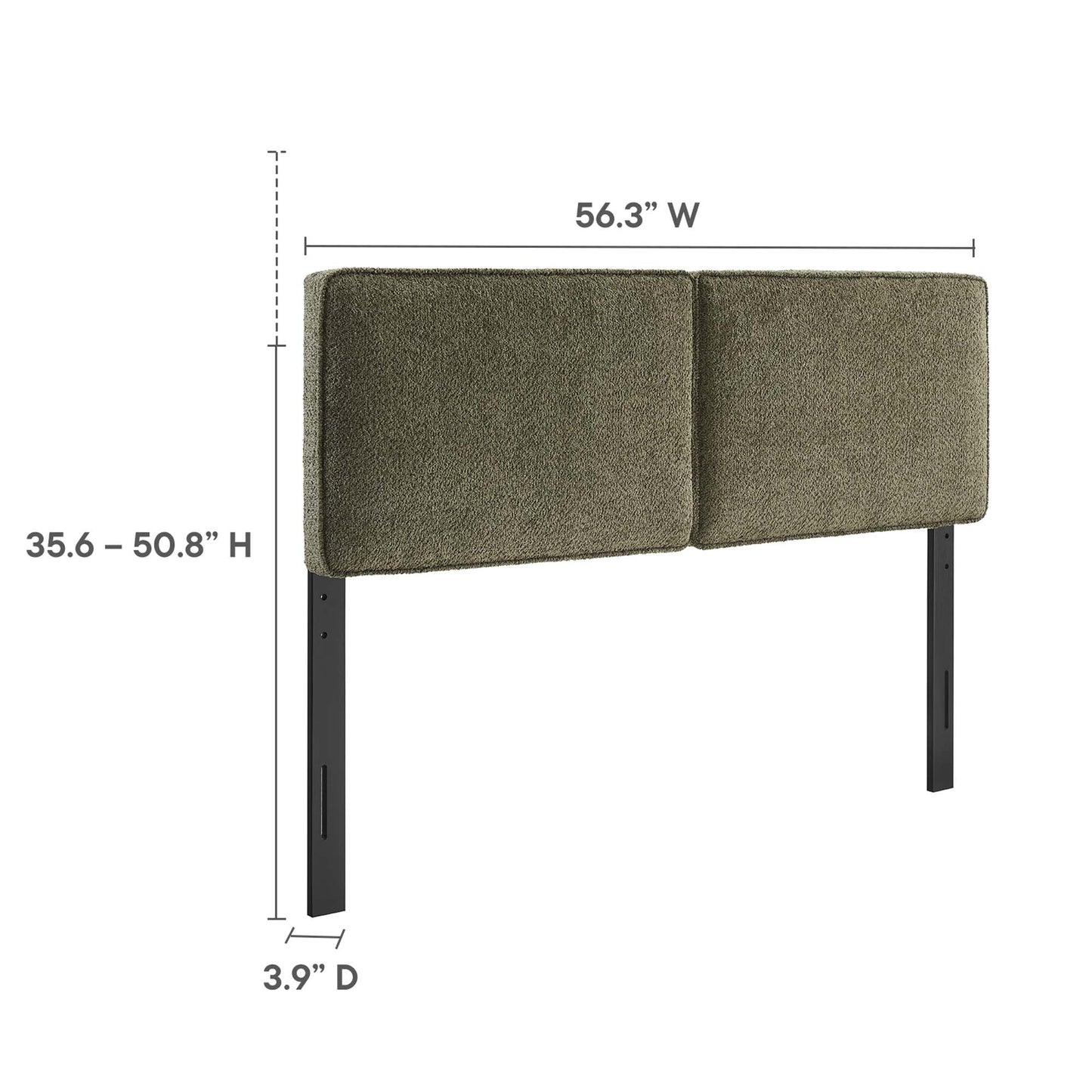 Lindee Vegan Leather and Boucle Fabric Headboards by Modway
