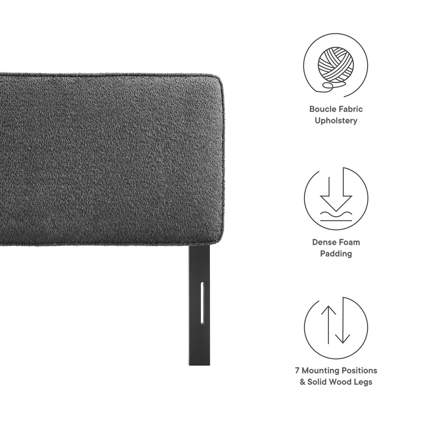 Lindee Vegan Leather and Boucle Fabric Headboards by Modway