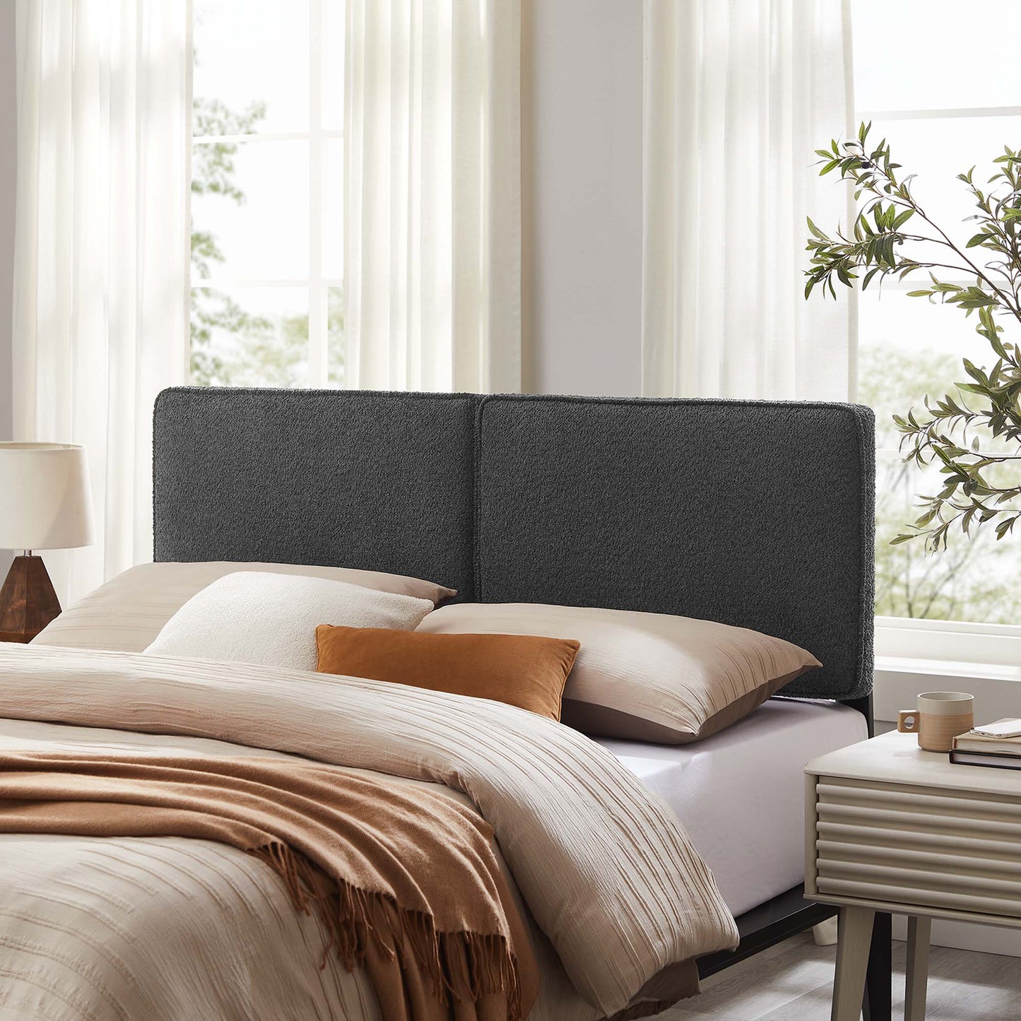 Lindee Vegan Leather and Boucle Fabric Headboards by Modway
