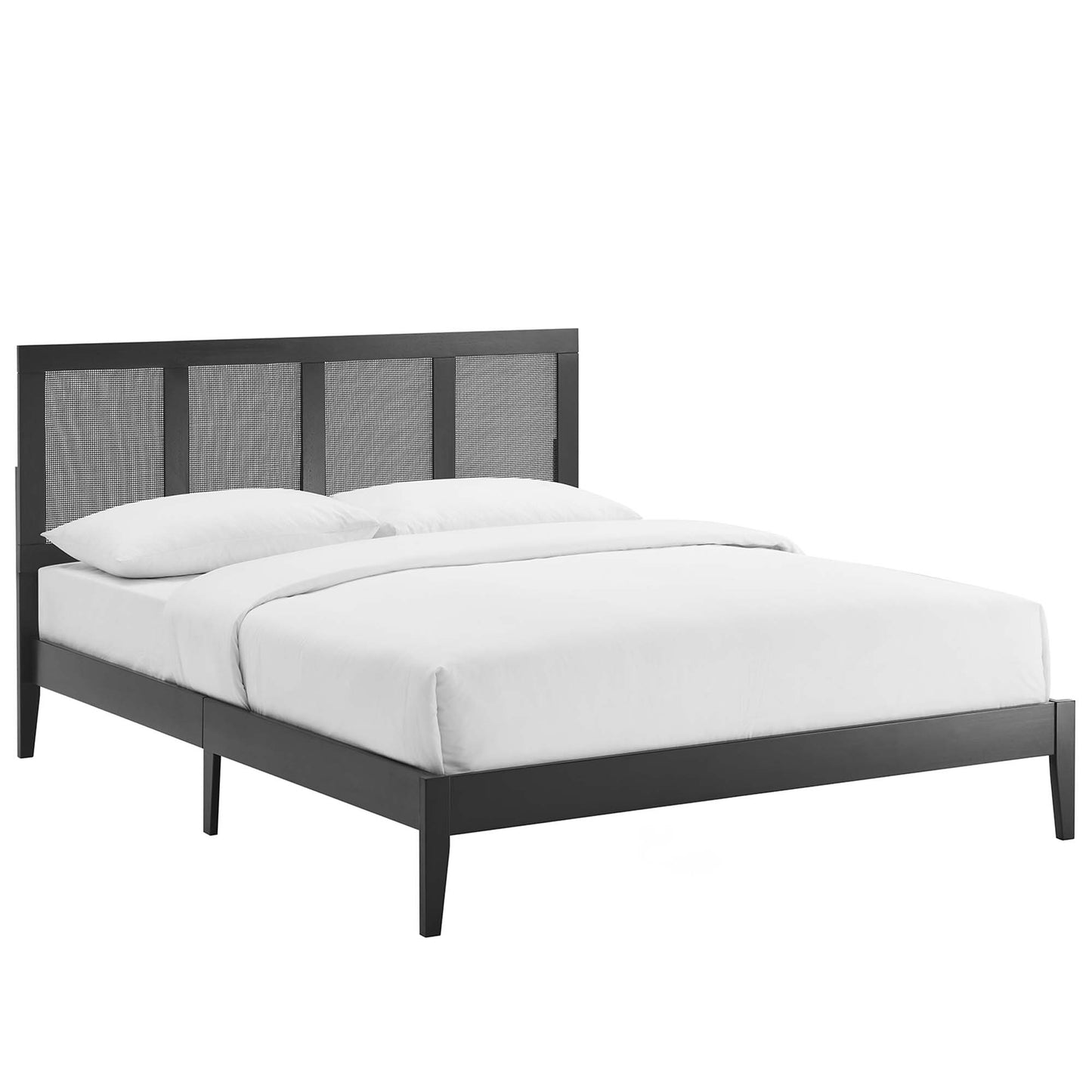 Sirocco Rattan and Wood Platform Bed by Modway