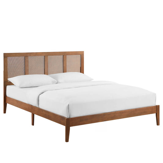 Sirocco Rattan and Wood Platform Bed by Modway