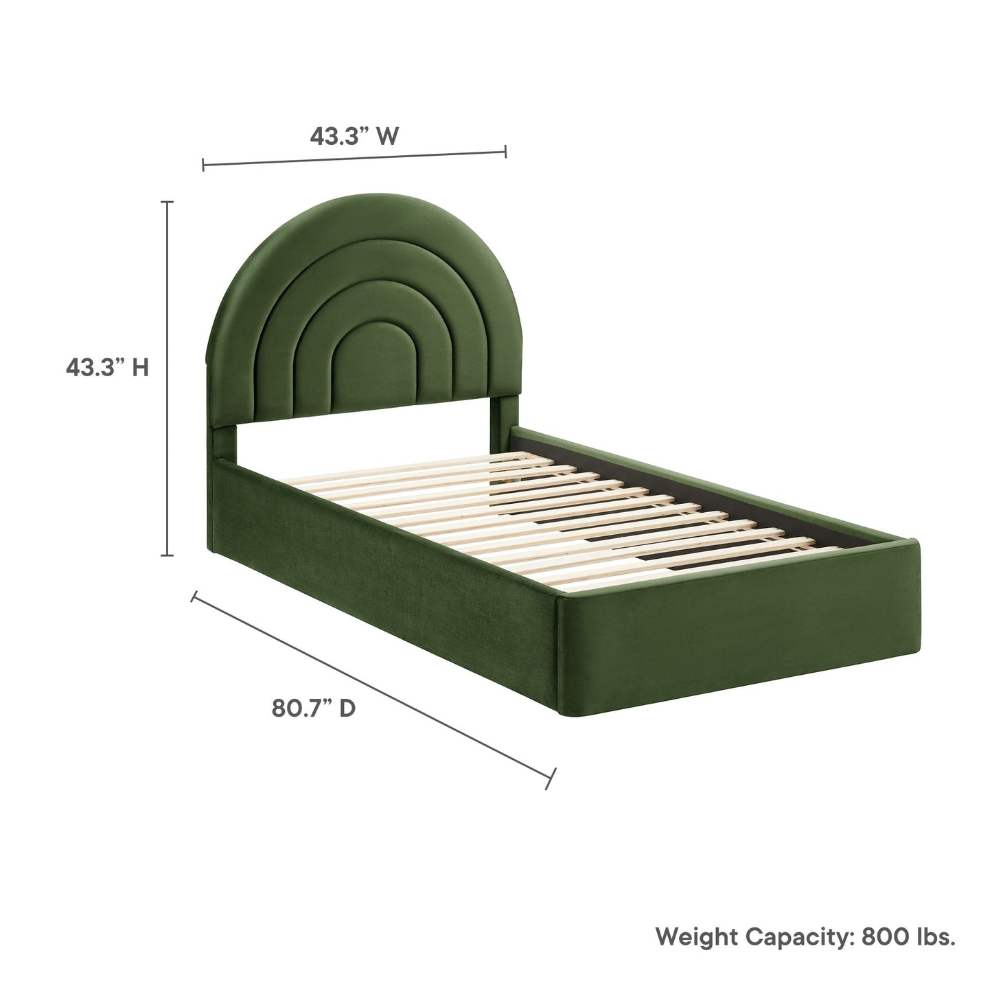 Solana Arched Performance Velvet Platform Bed by Modway