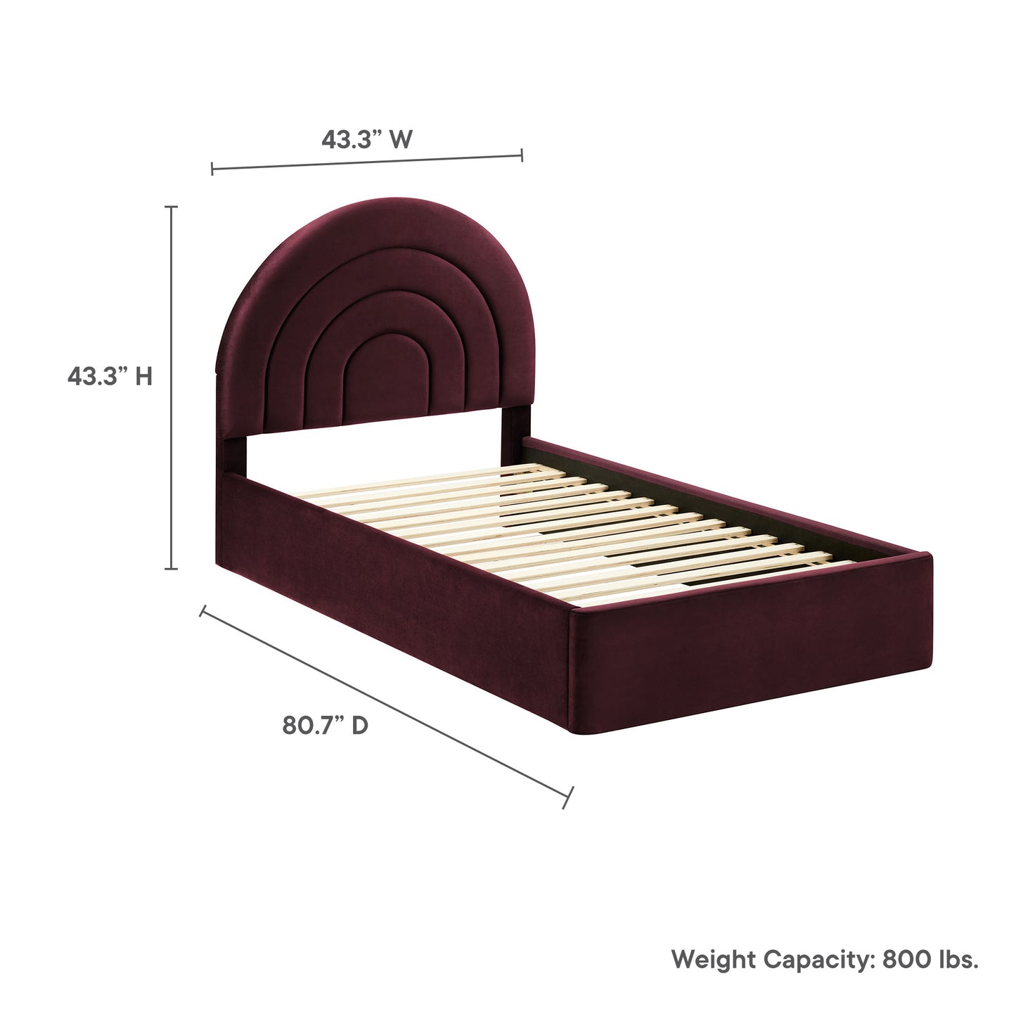 Solana Arched Performance Velvet Platform Bed by Modway