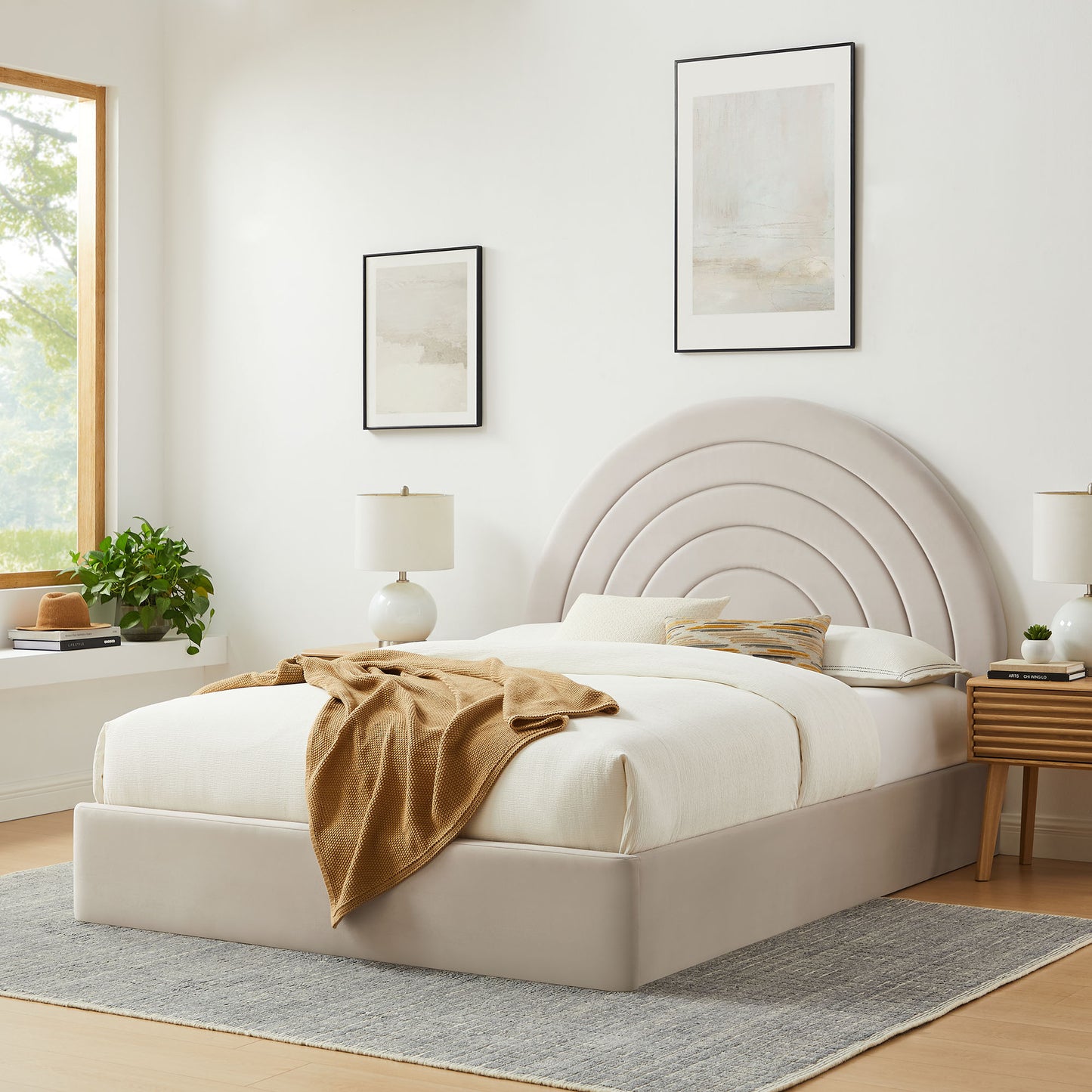 Solana Arched Performance Velvet Platform Bed by Modway