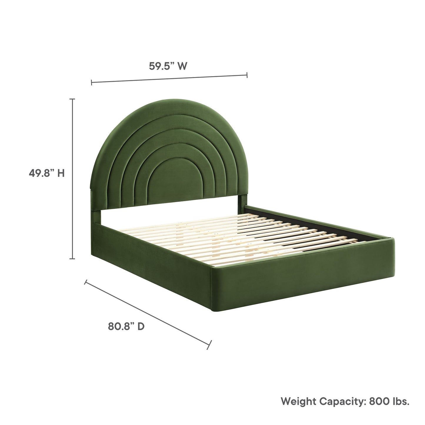 Solana Arched Performance Velvet Platform Bed by Modway