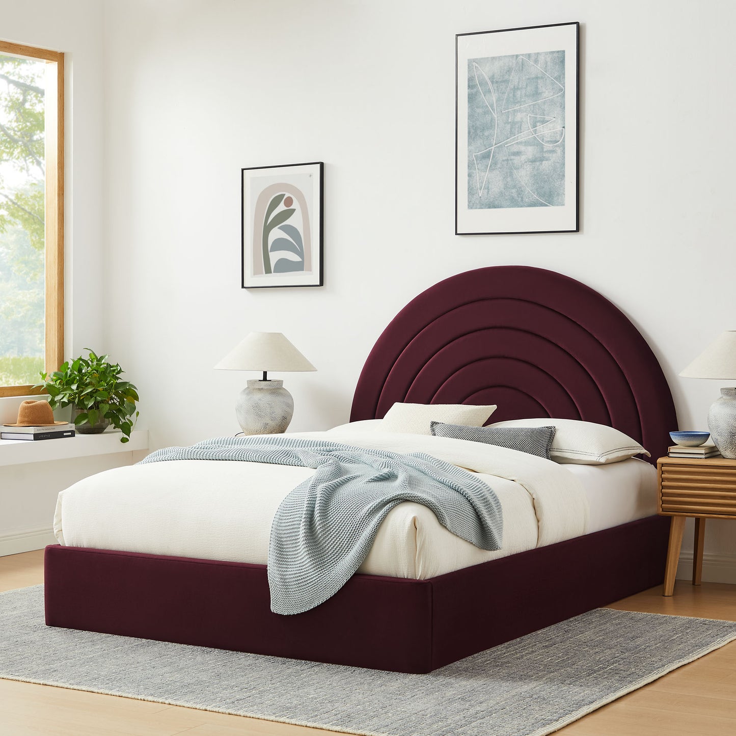 Solana Arched Performance Velvet Platform Bed by Modway