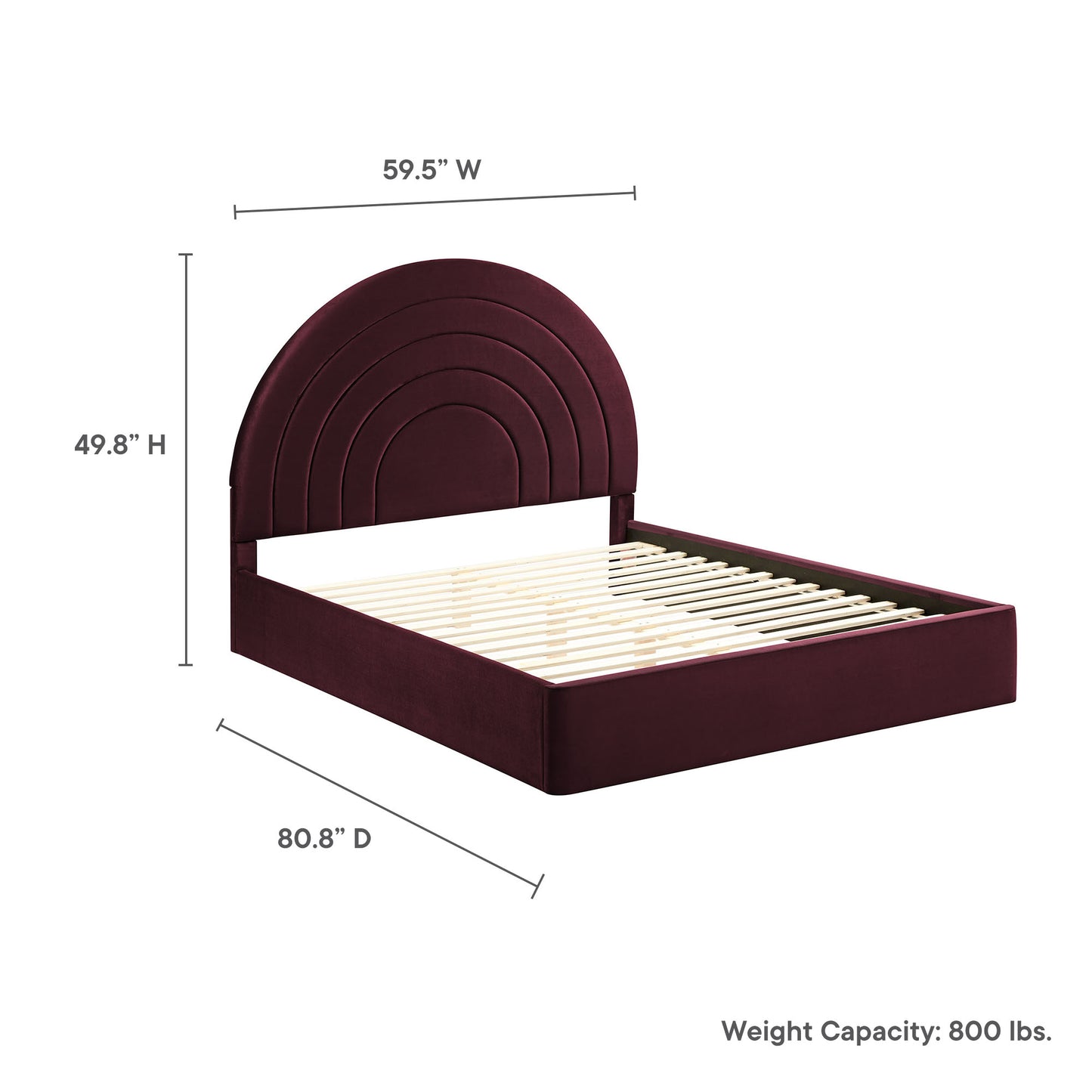 Solana Arched Performance Velvet Platform Bed by Modway